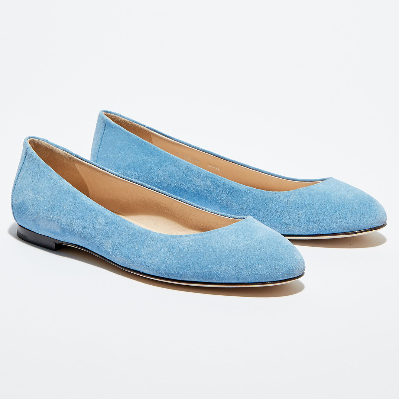 Ballerines en Velours de Cuir Astor turquoise