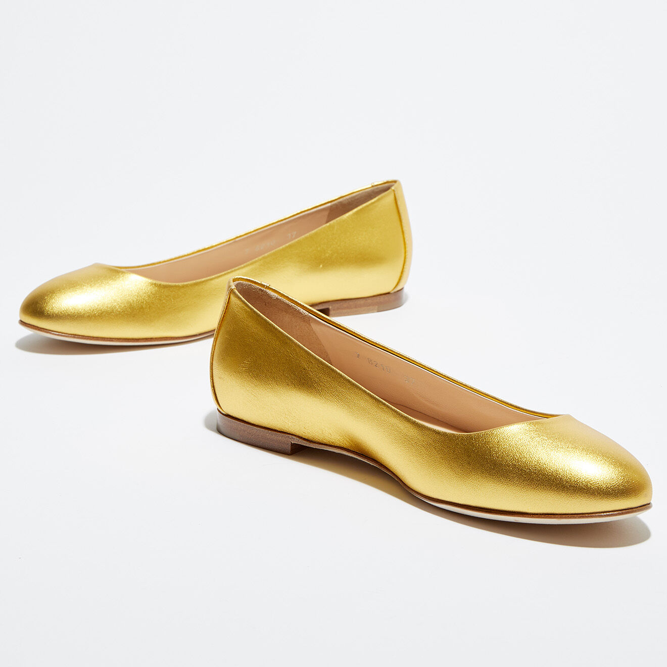 Ballerines en Cuir Nappa Silk dorées