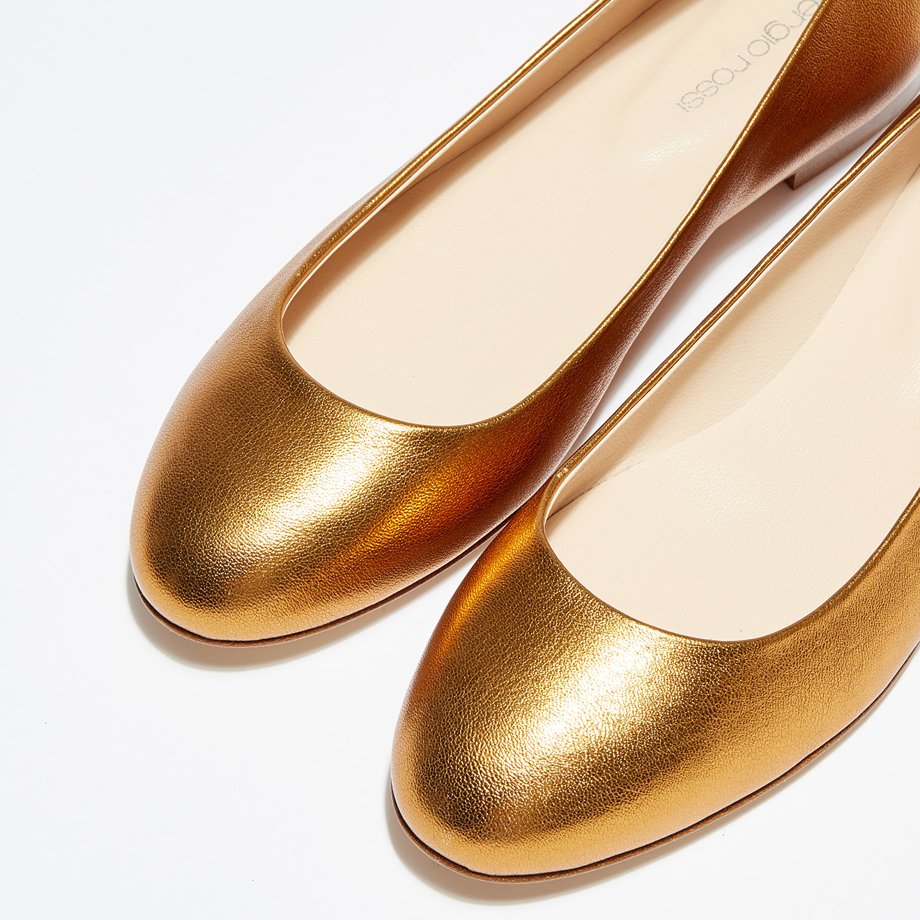 Ballerines en Cuir Nappa Silk bronze