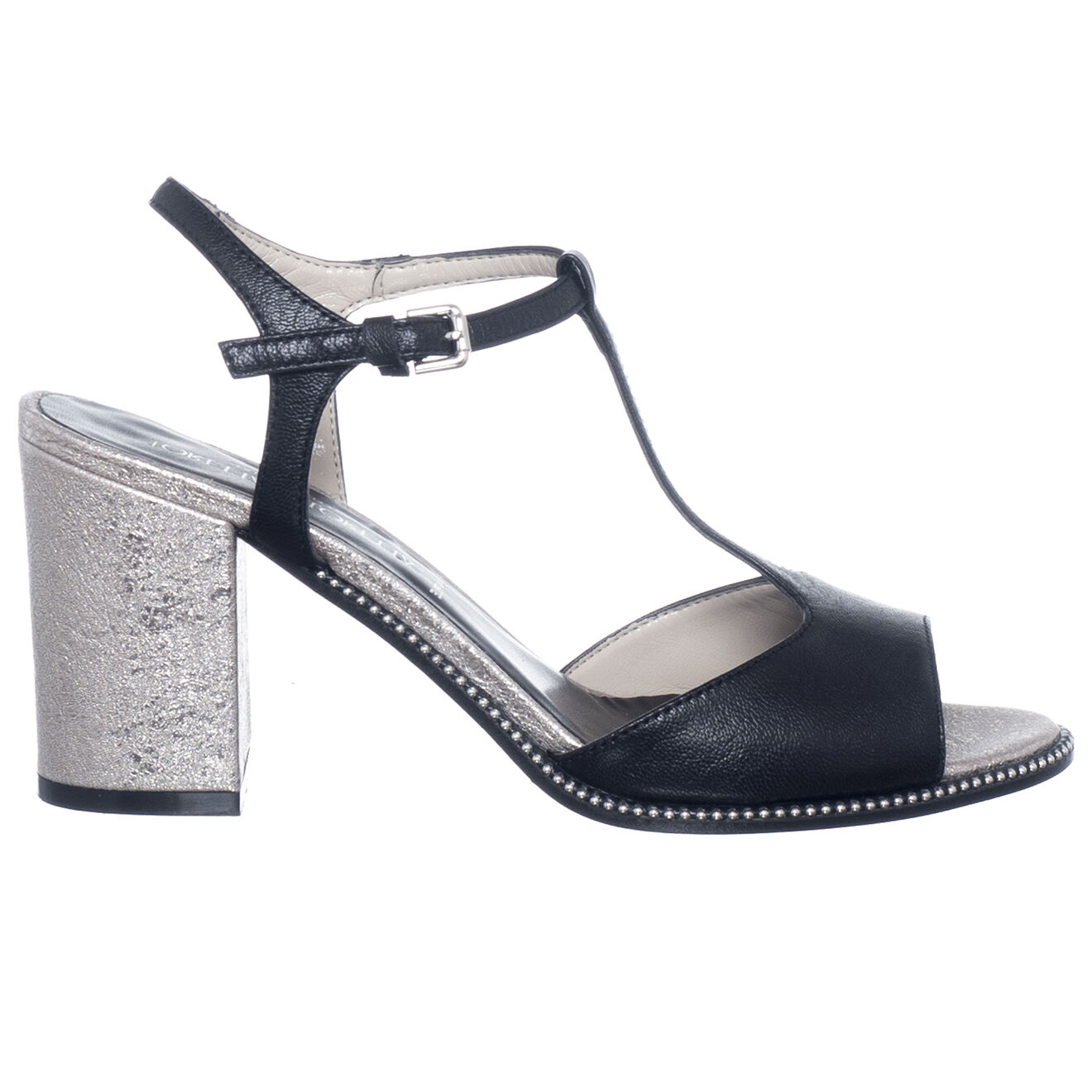 Sandales en Cuir Babylux noires - Talon 8 cm