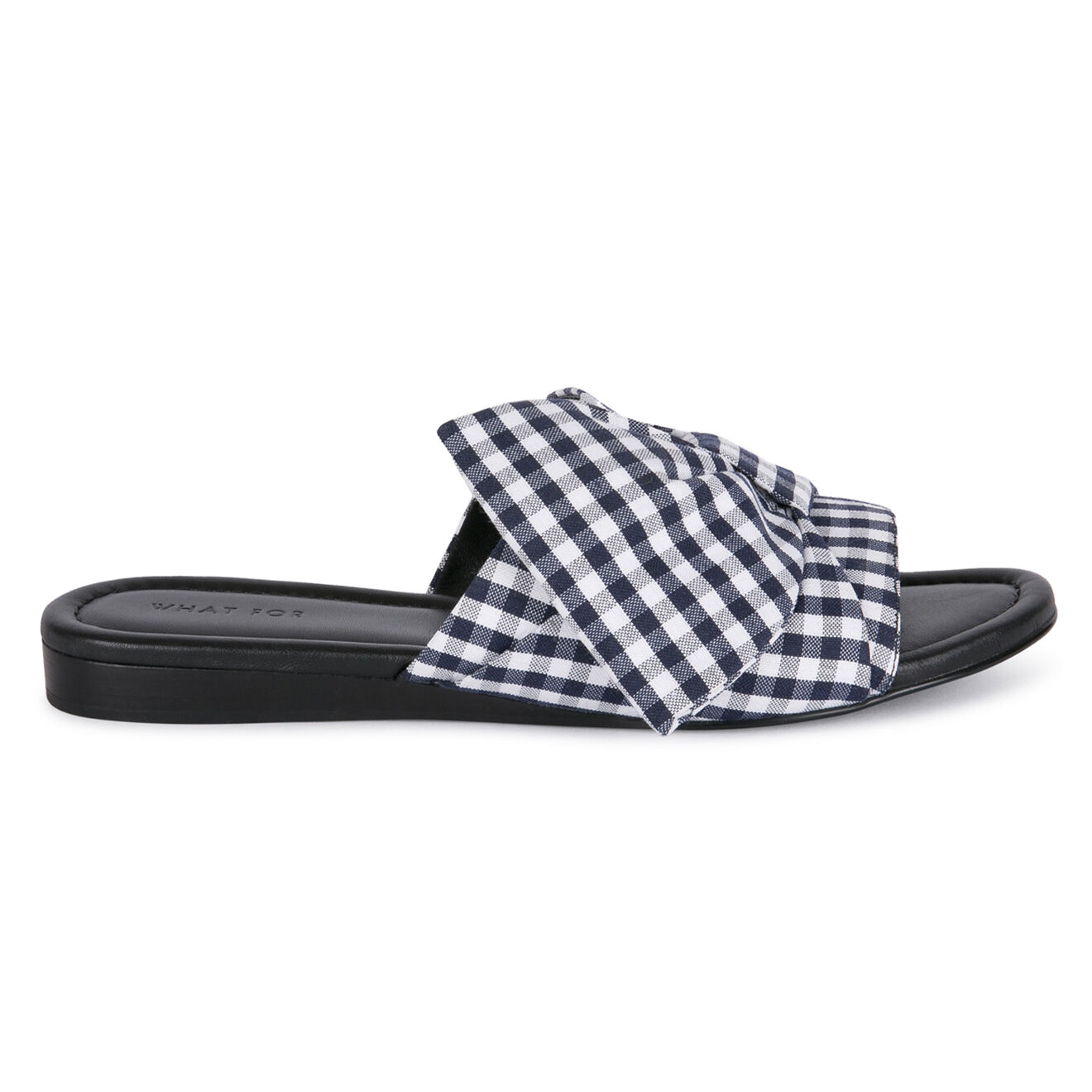 Mules en Toile Vichy Quiterie blanc/bleu