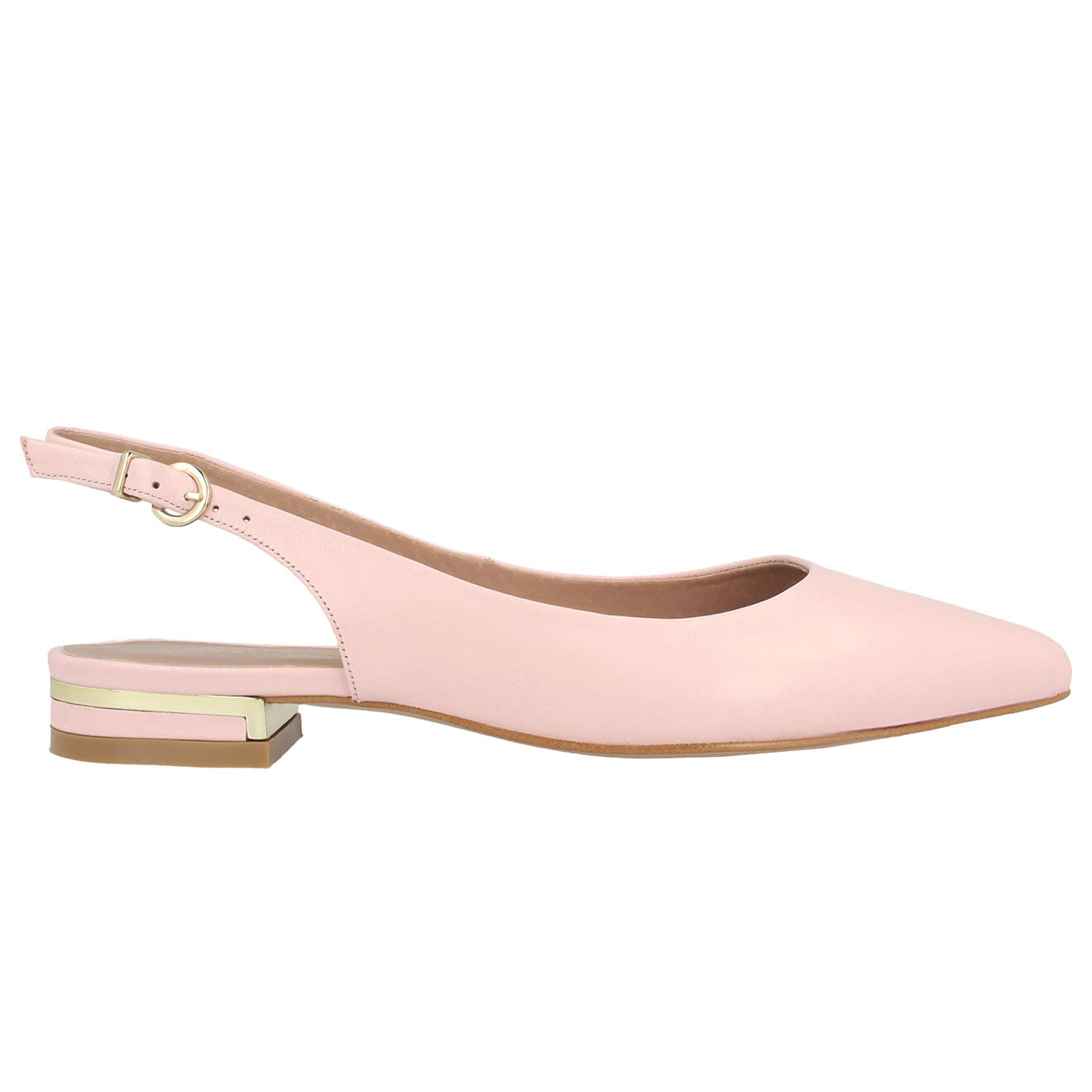 Sling-Back en Cuir Jade roses