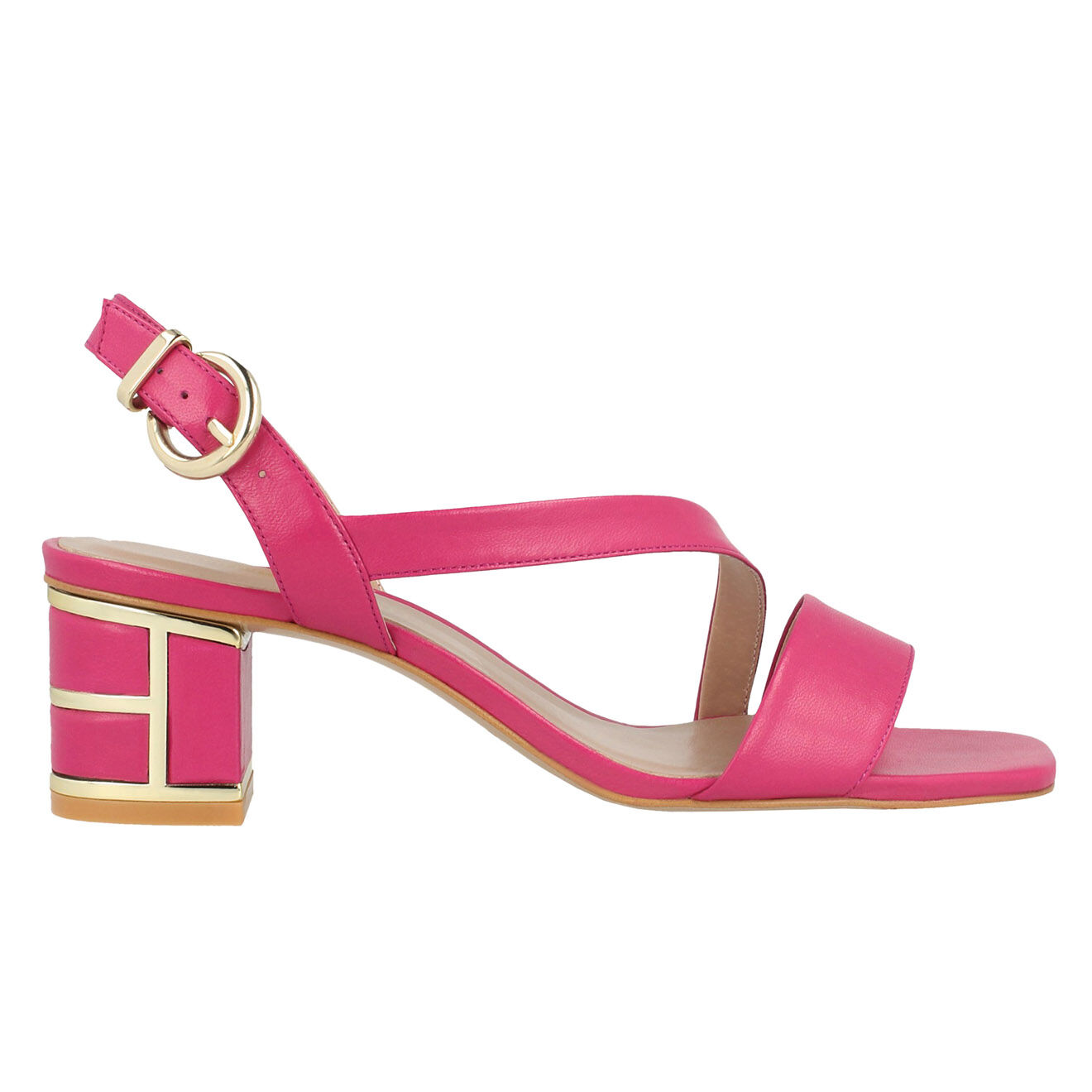 Sandales en Cuir Paco fuchsia Talon 5 cm