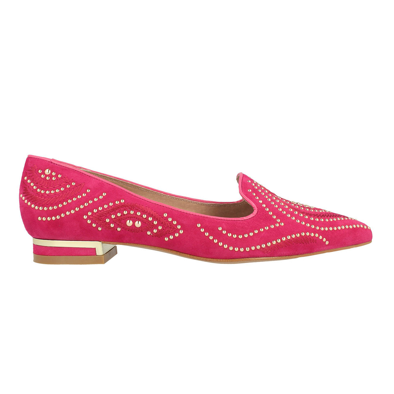 Mocassins en Velours de Cuir Liv fuchsia