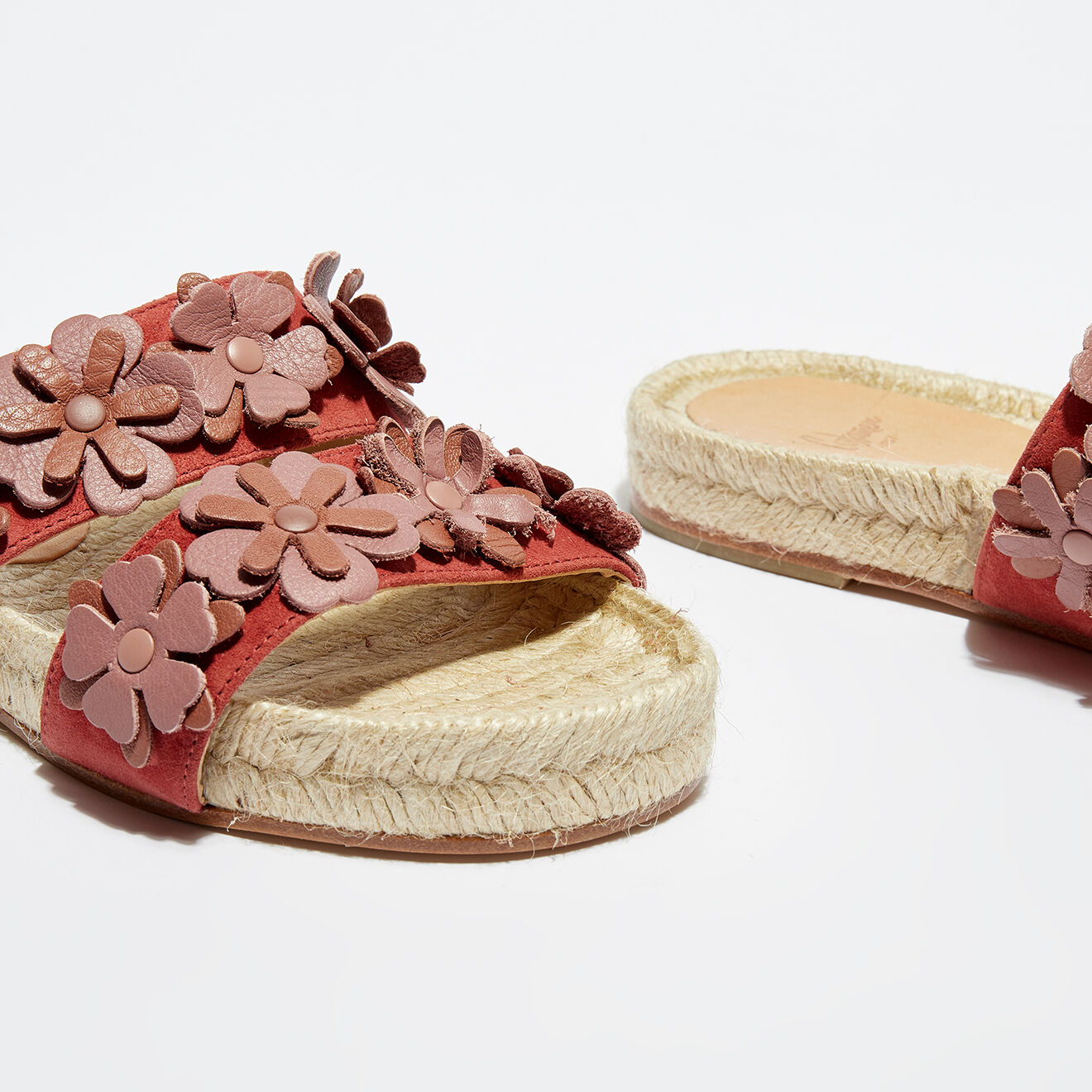 Mules en Cuir Ella bordeaux