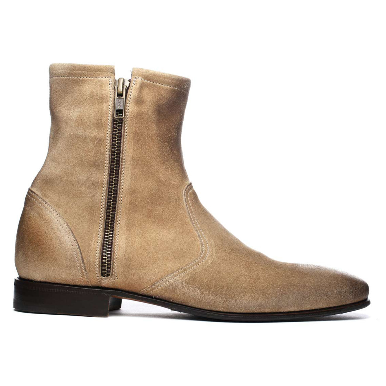 Boots en Velours de Cuir Hurricaine beiges