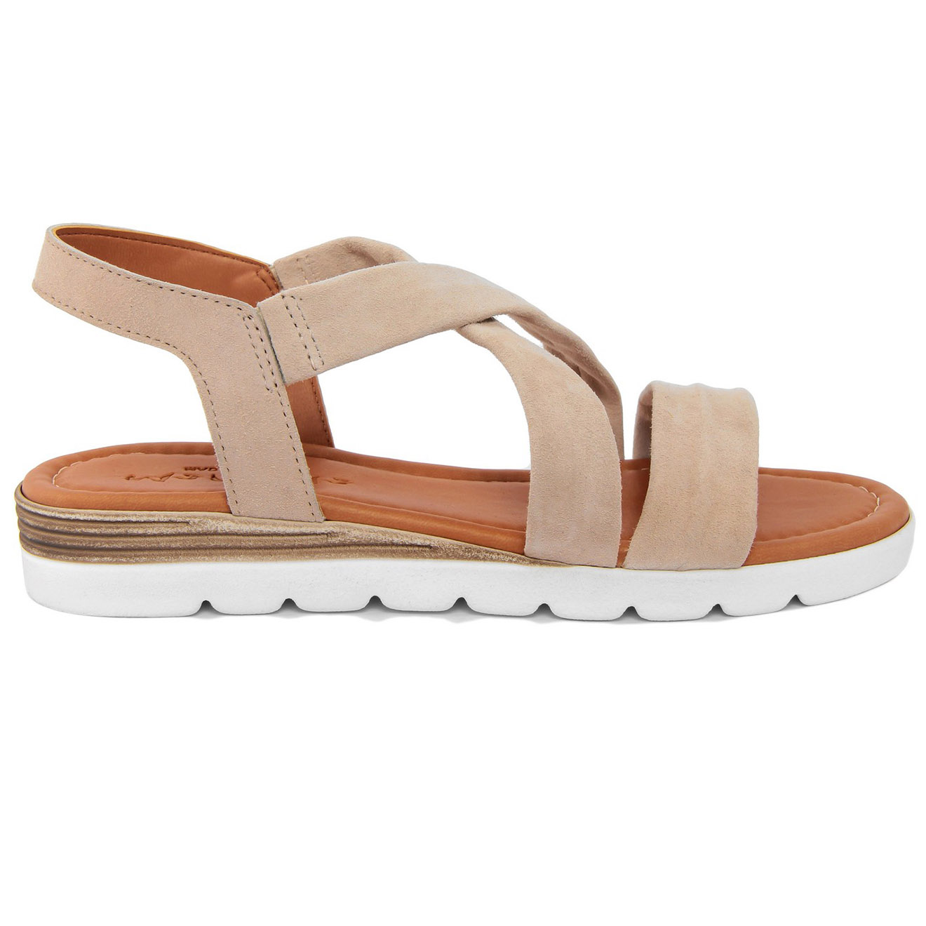 Sandales en Cuir Helena beiges - Talon 3 cm