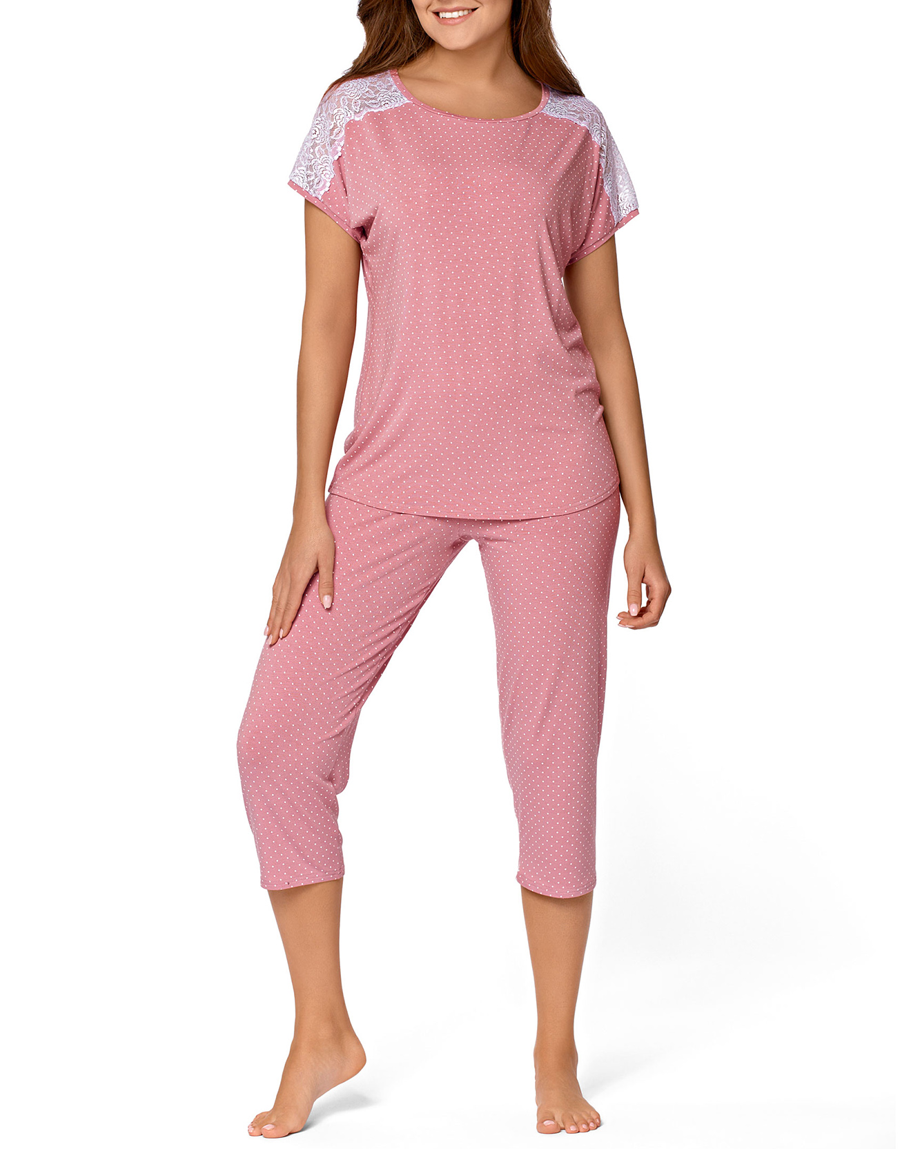 Pyjama Anna à pois rose
