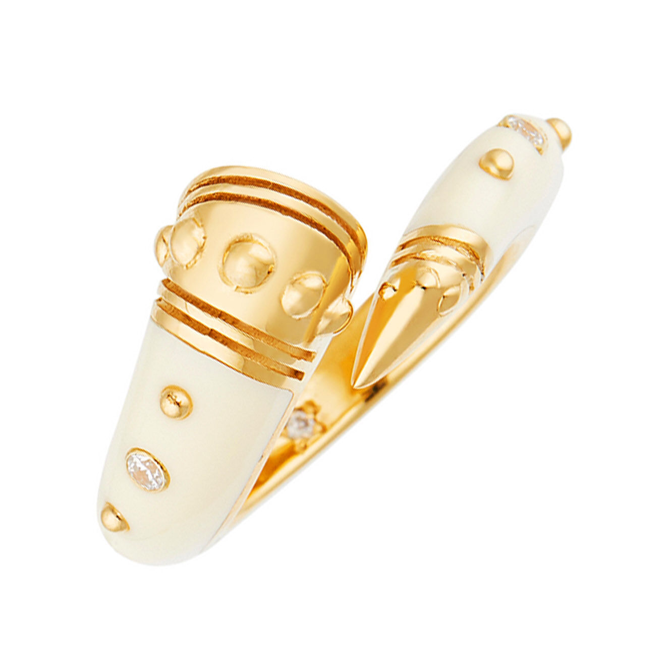 Bague Ethnic en Vermeil & Zirconium blanc/doré