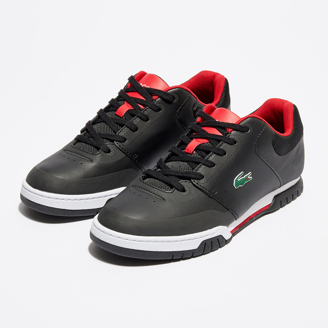 Baskets Indiana Evo 317 1 noir rouge Vente privee Lacoste BazarChic