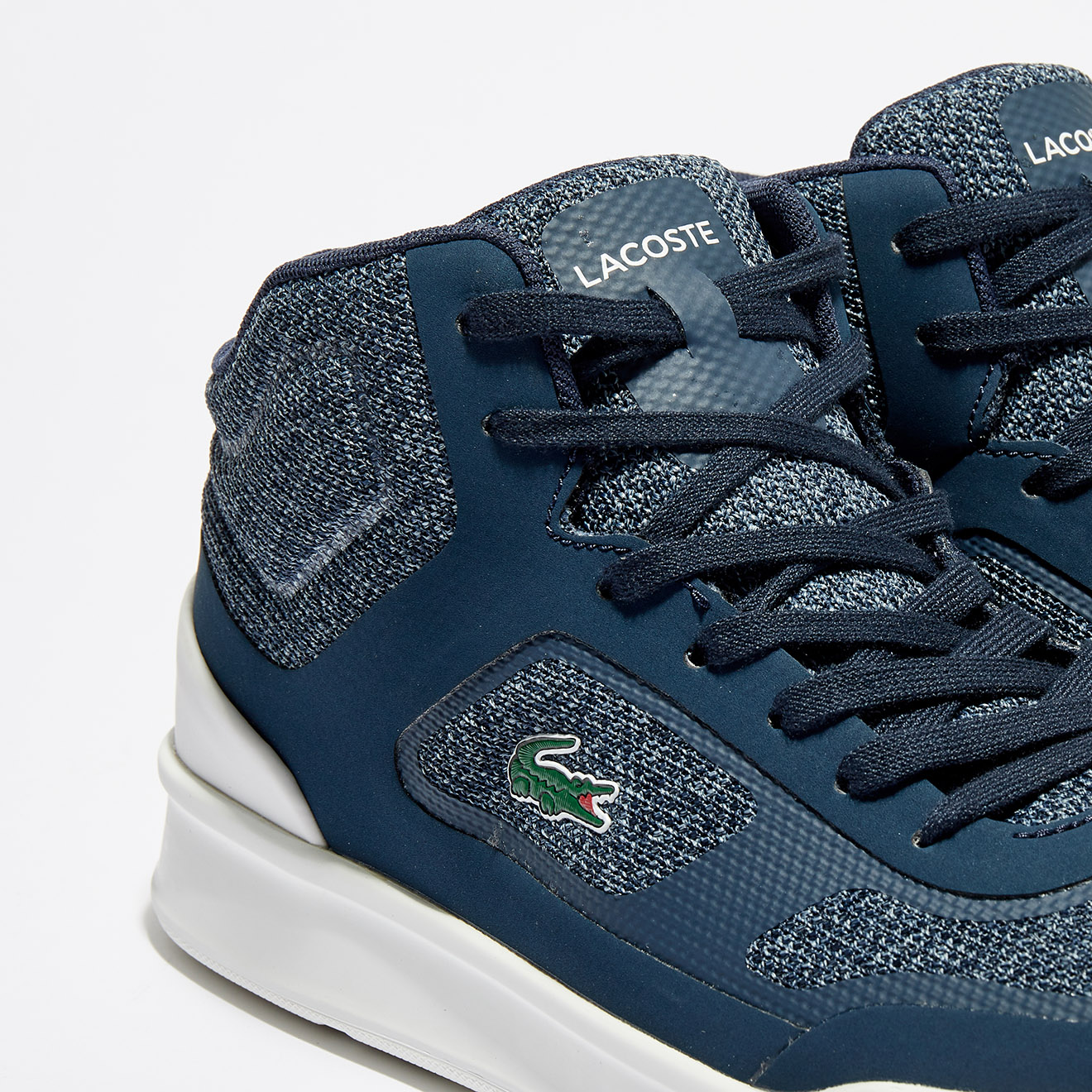 Baskets Explorateur Spt Mid 317 2 bleu marine blanc Vente privee Lacoste BazarChic