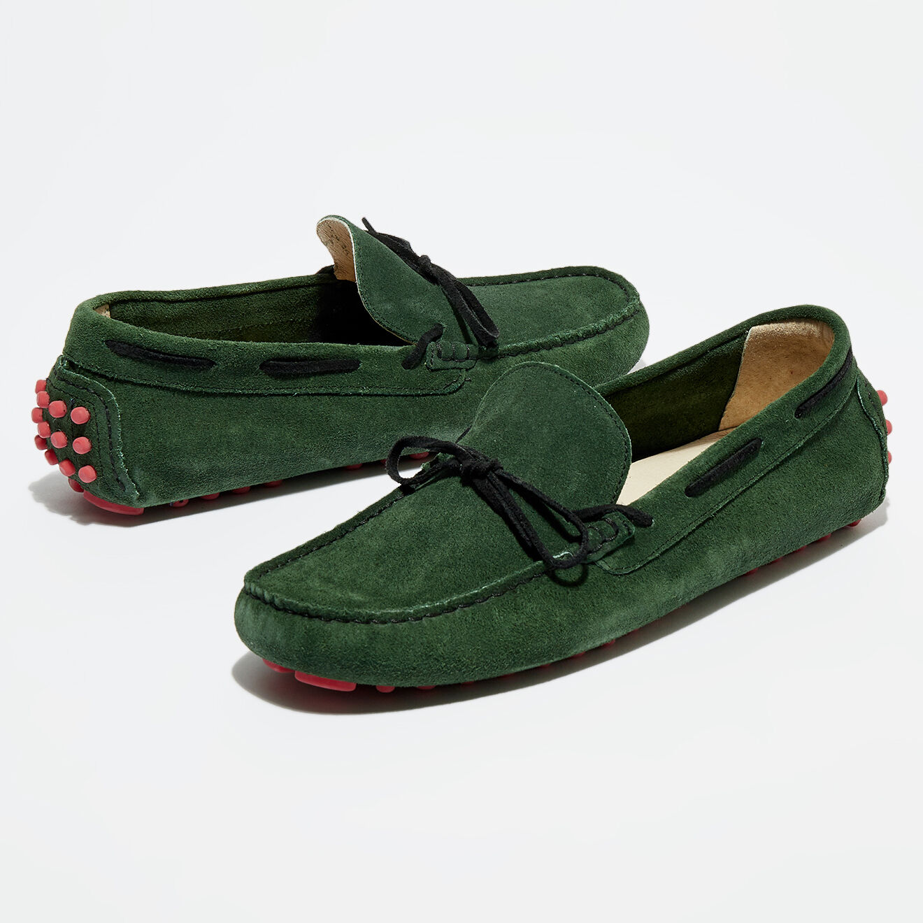 Mocassins en Velours de Cuir Misael verts