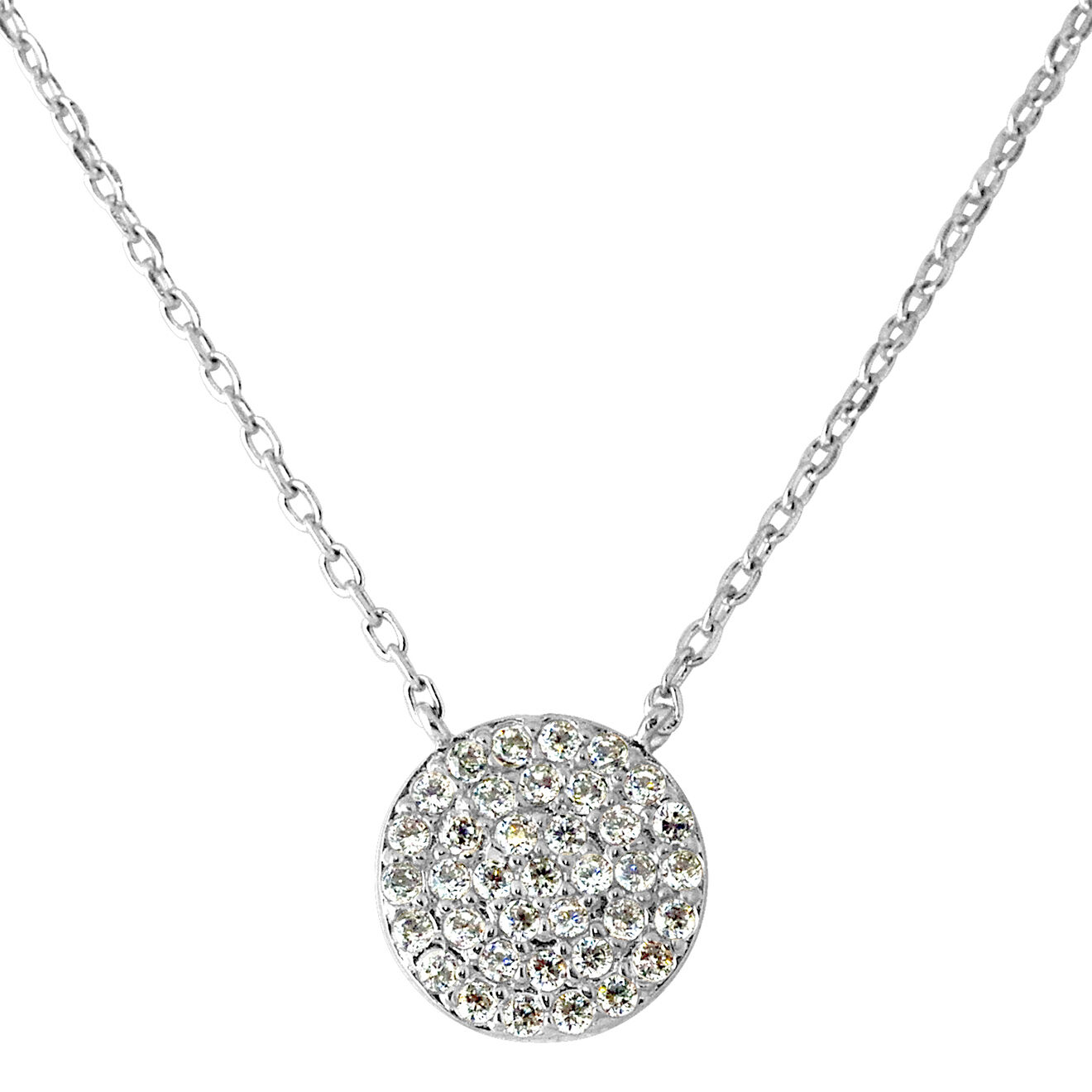 Collier Cercle Diamant Argent & Zircone