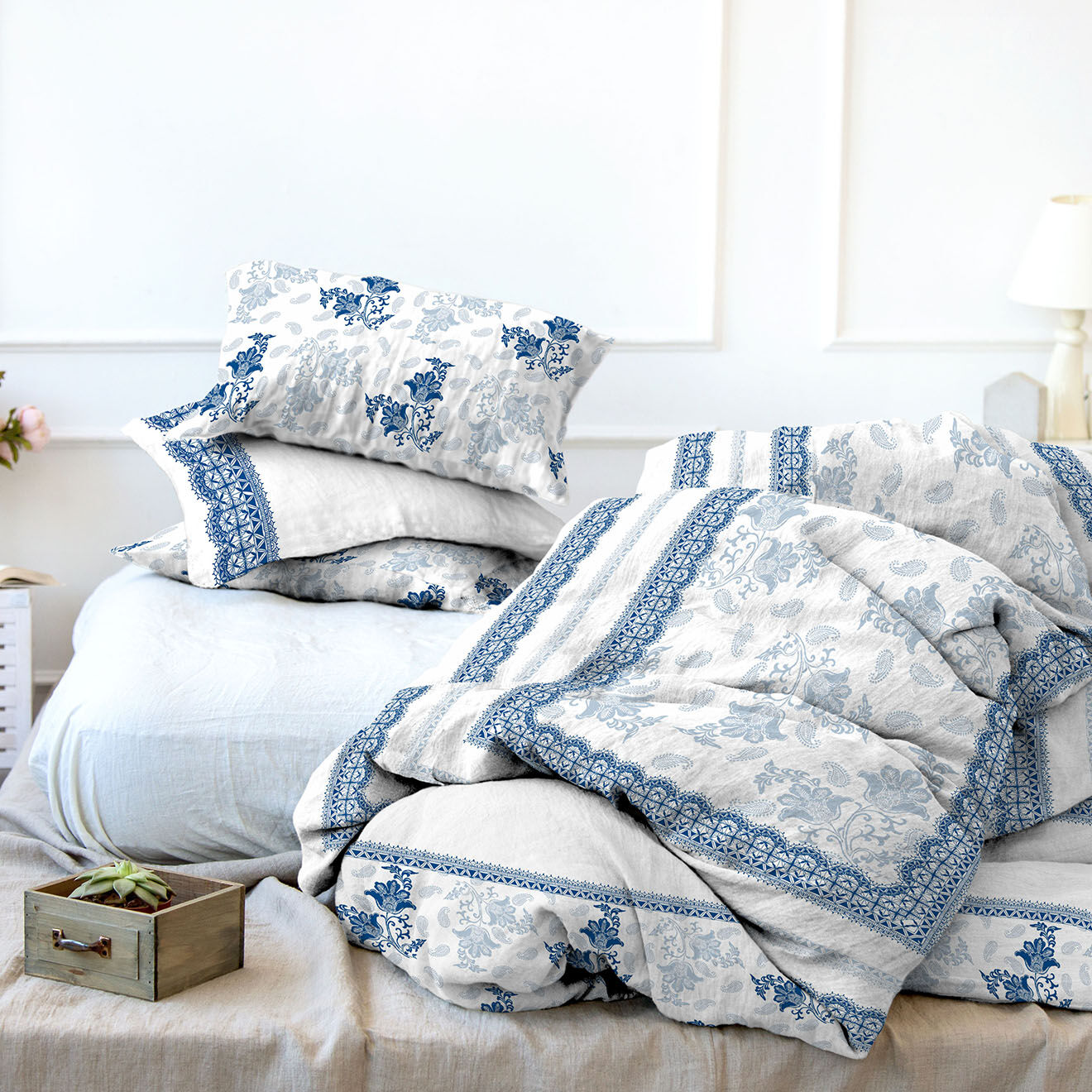 Derhy Housse DE Couette 140x200 Camille Bleu