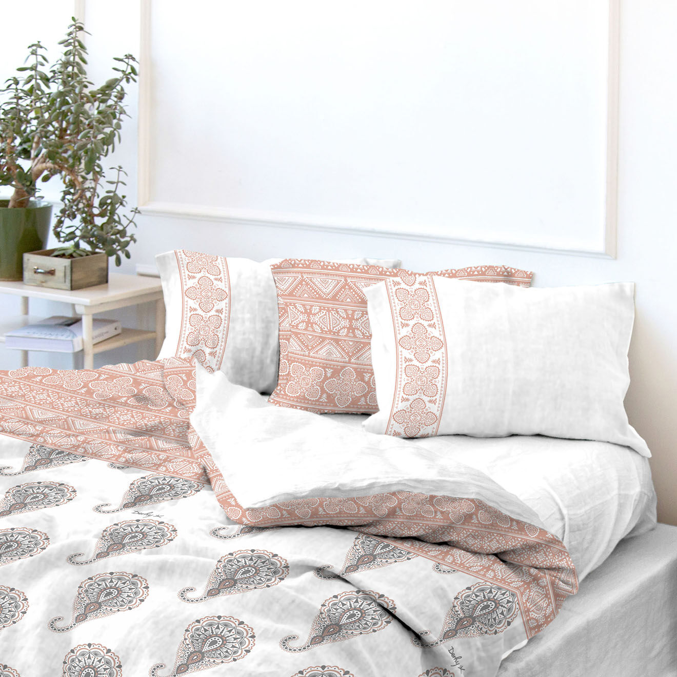 Derhy Housse DE Couette 140x200 Rythme Rose