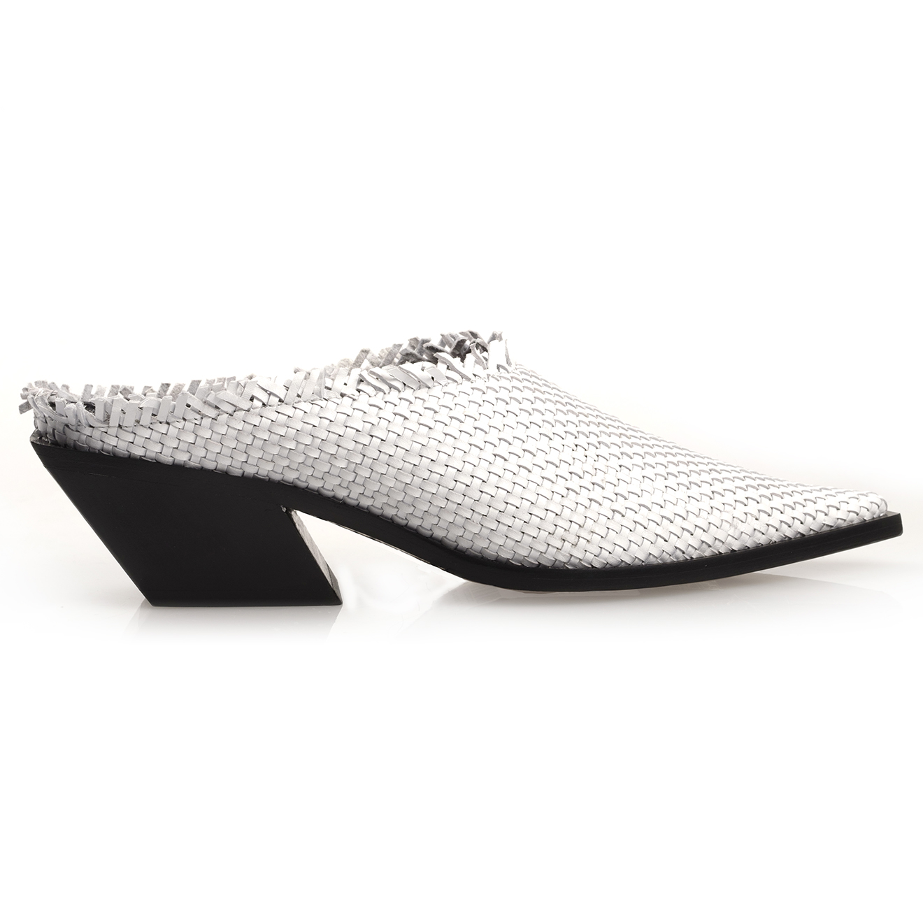 Mules en Cuir Nades blanches- Talon 5 cm