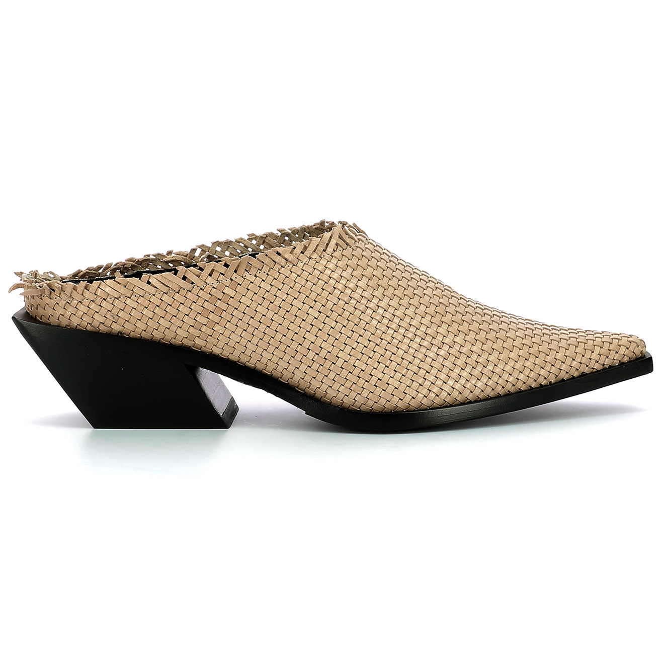 Mules en Cuir Nades beiges - Talon 5 cm