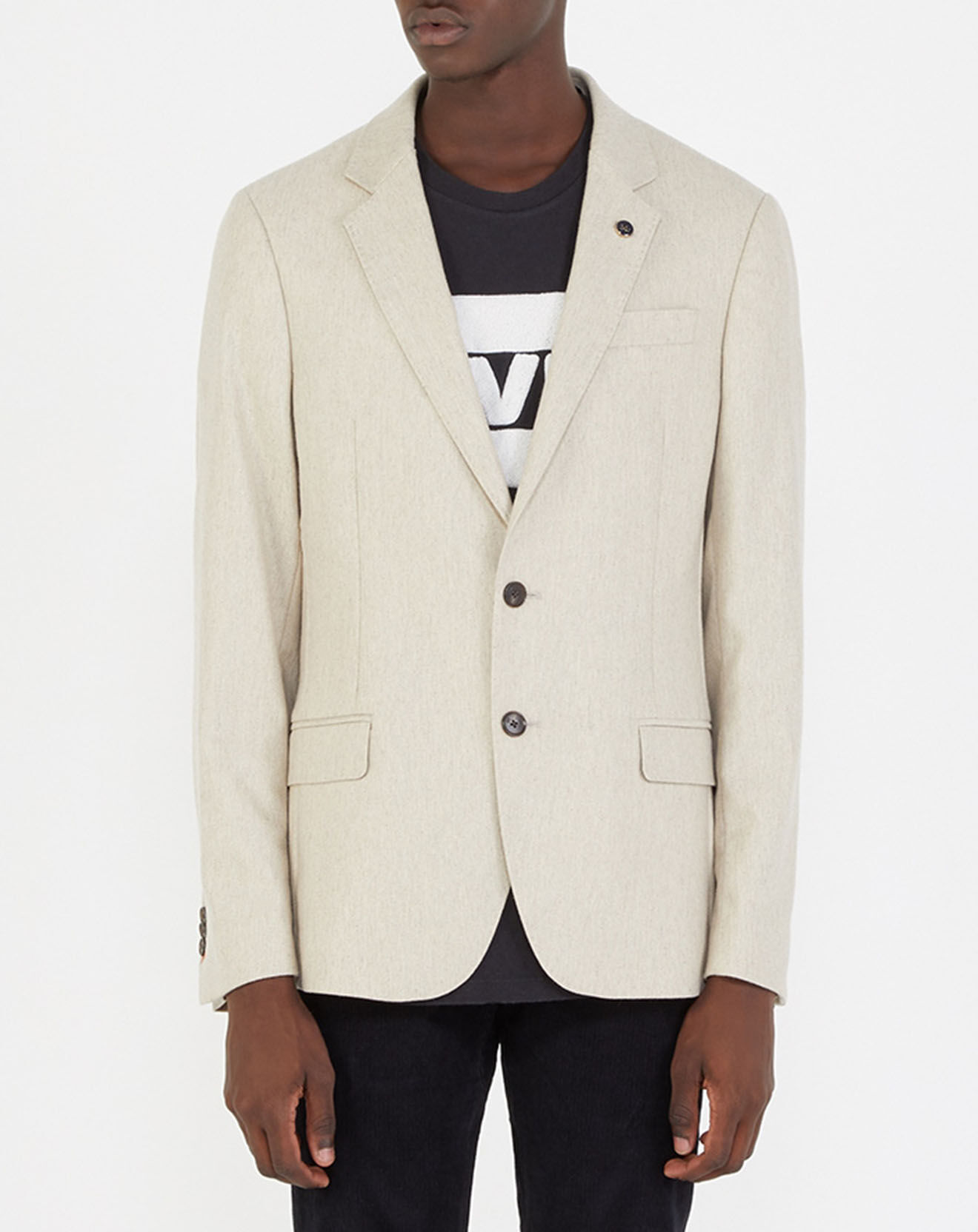 Veste en Laine mélangée beige clair