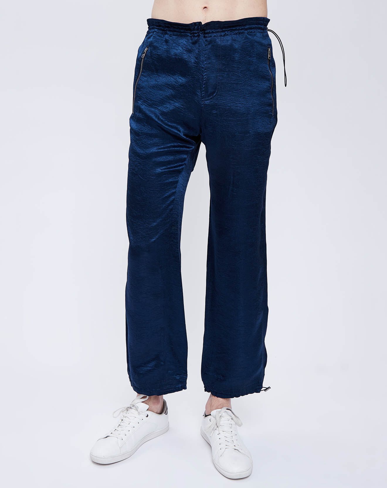Pantalon taille élastique bleu marine