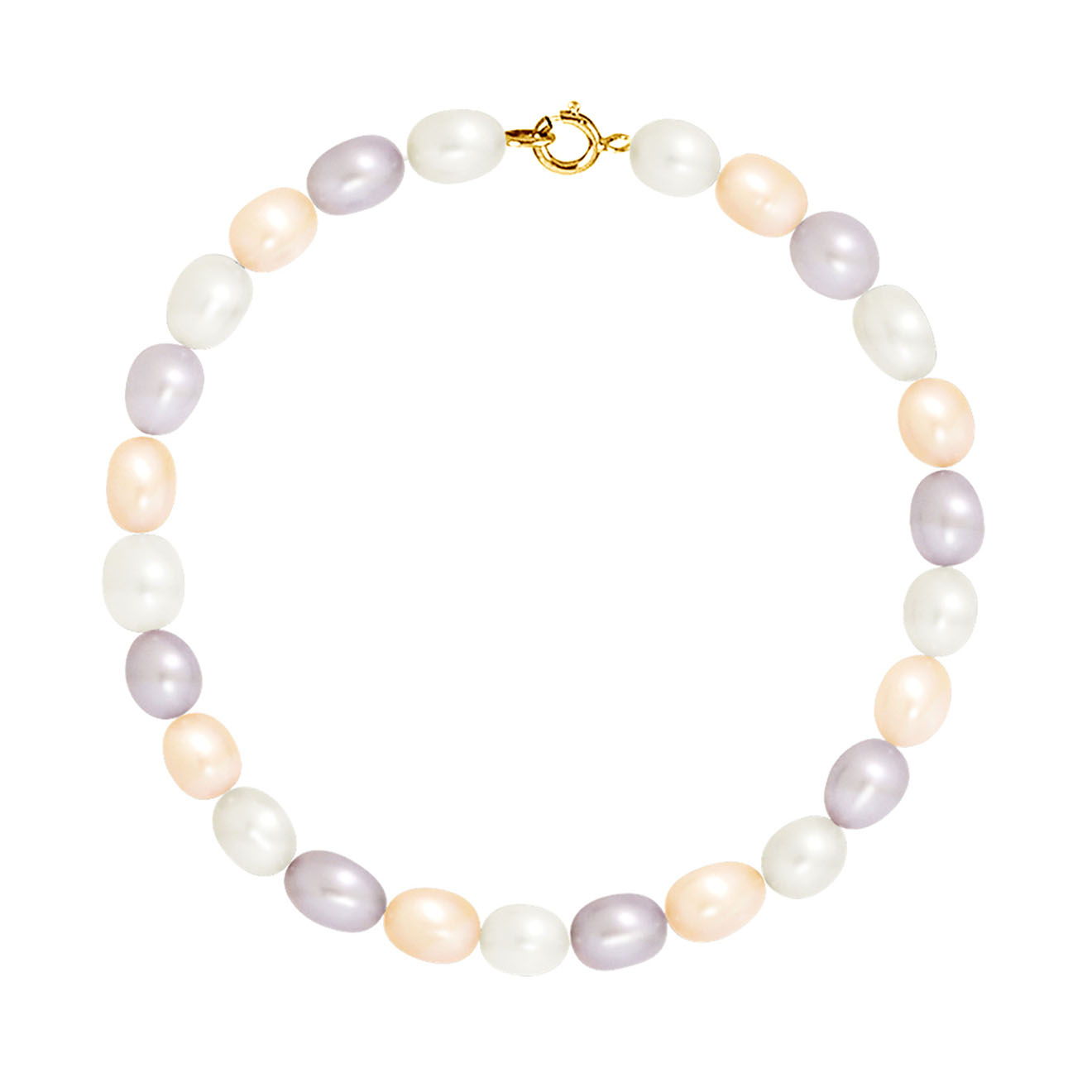 mitzuko - bracelet lin or jaune perle d'eau douce pastel
