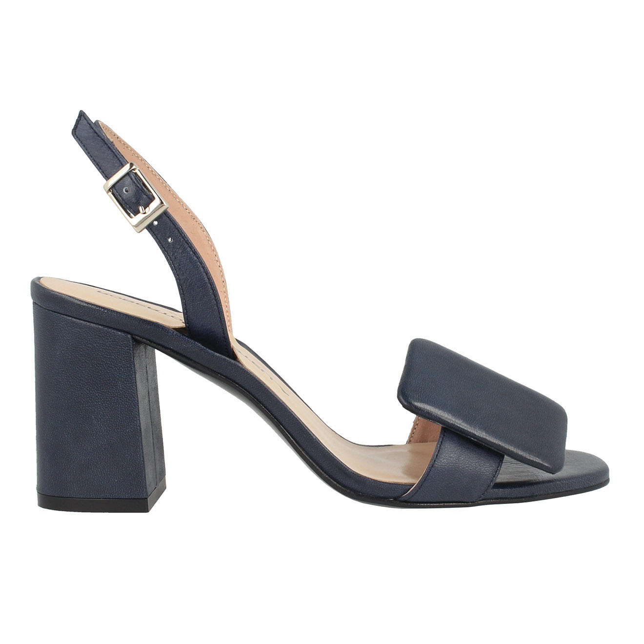 Sandales en Cuir Isabelle bleues - Talon 7.5 cm