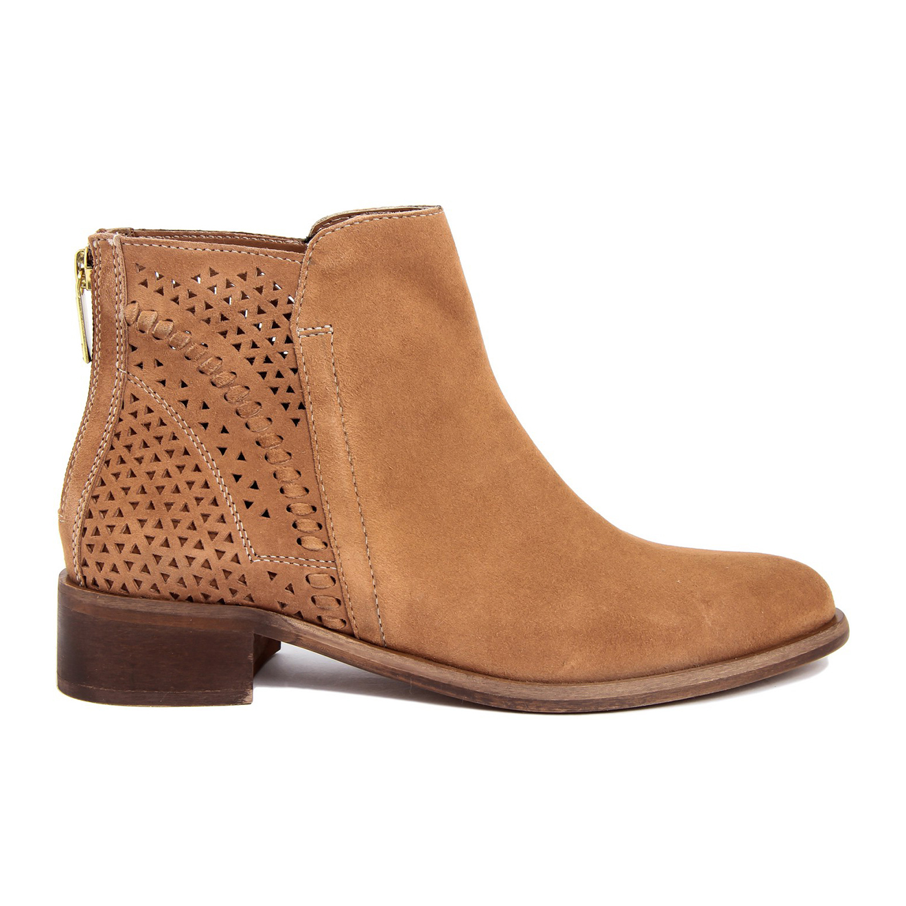 Boots en Velours de Cuir Rov marron
