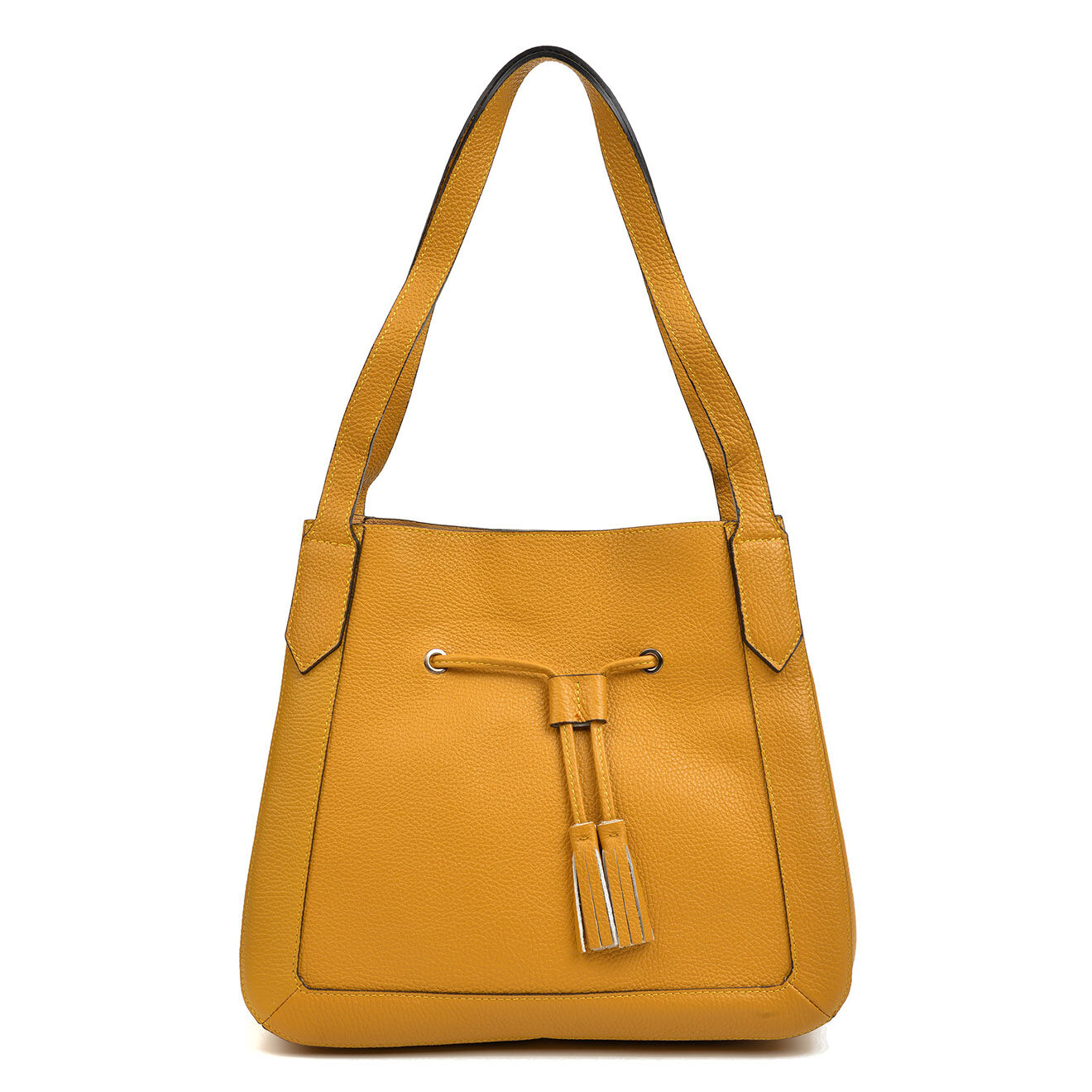 Sac En Cuir Céline Jaune Moutarde 32x29x10 Cm