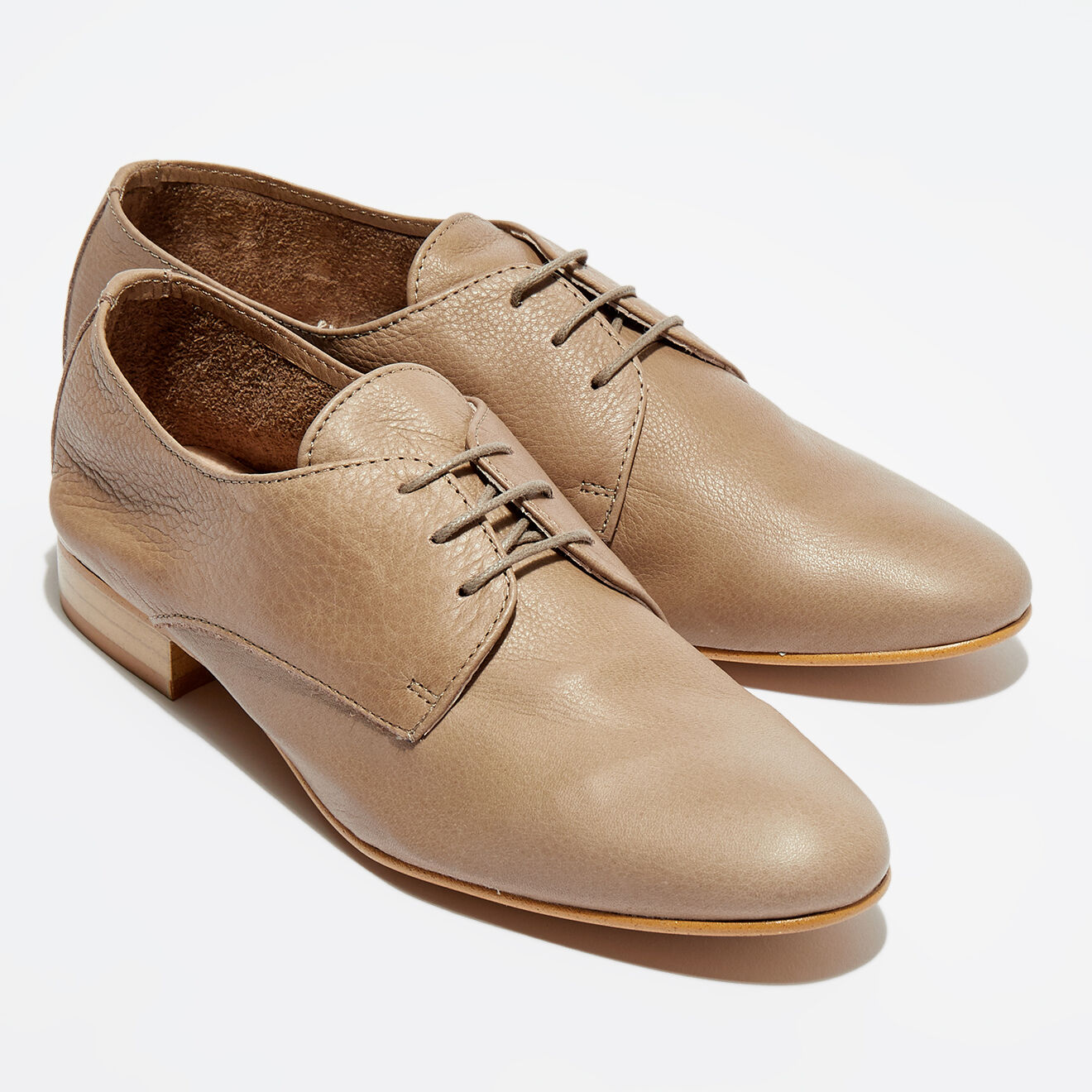 Derbies en Cuir Clémence beiges