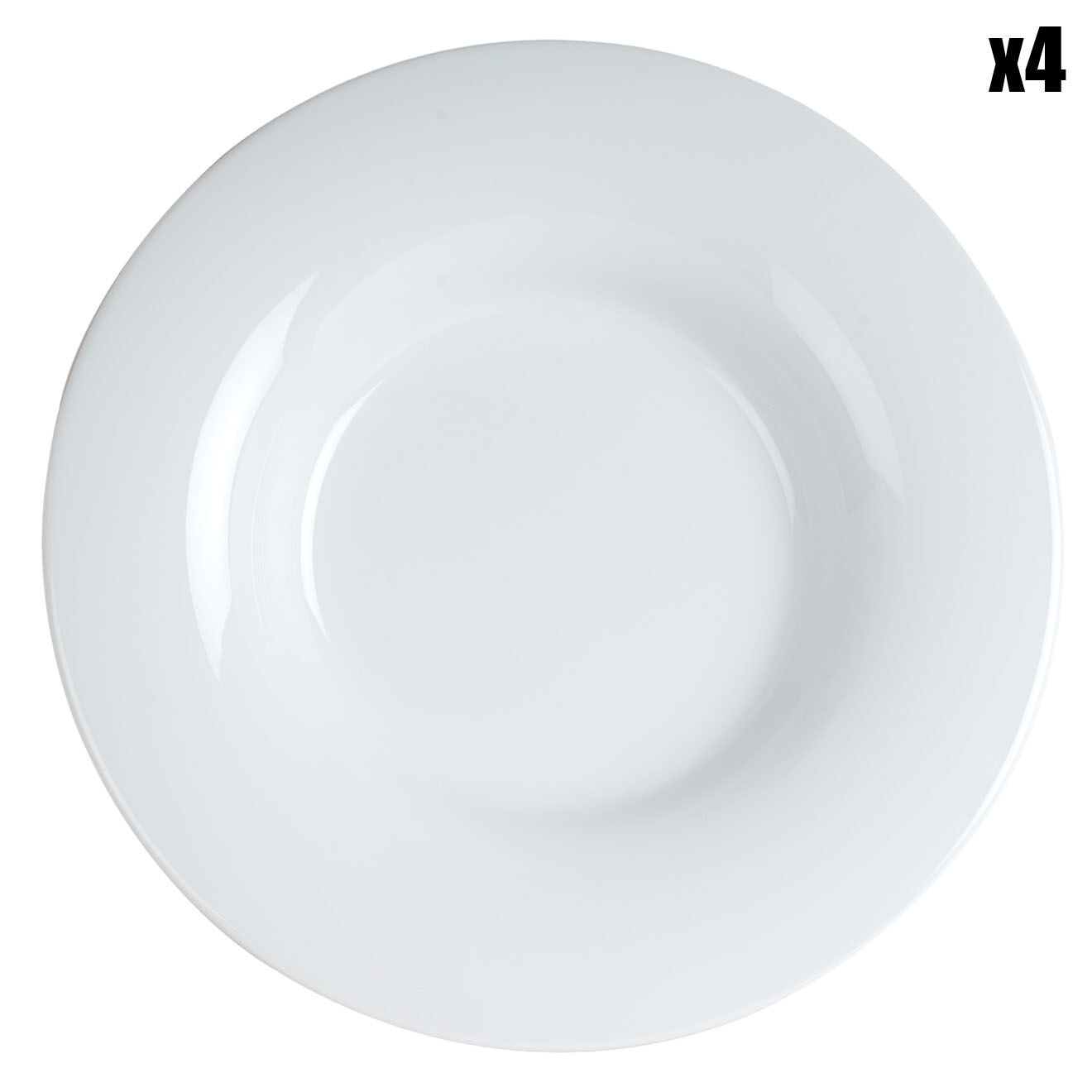 4 Assiettes creuses Andy Blanc - 305X300X110 Cm