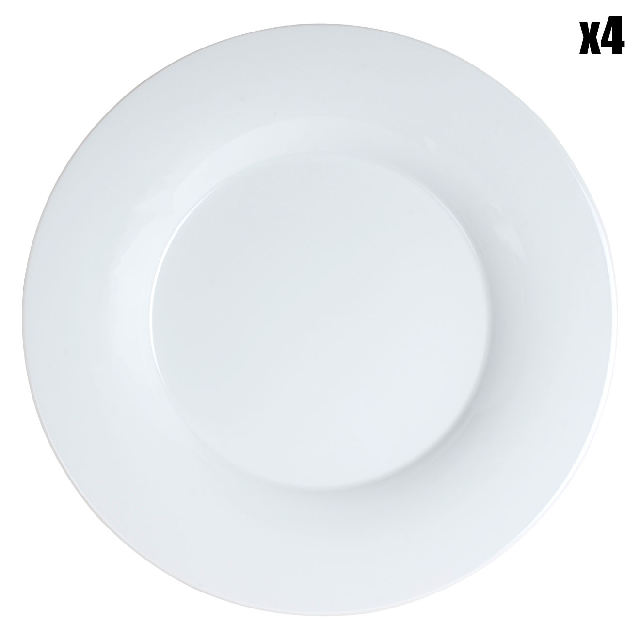 4 Assiettes plates Andy Blanc - 295X295X75 Cm