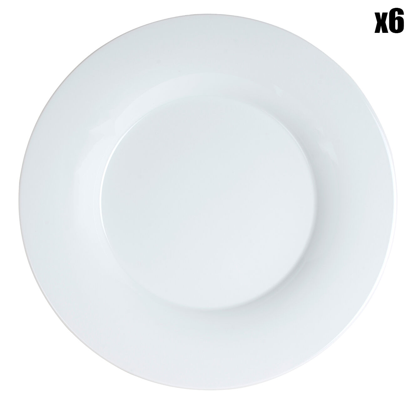 6 Assiettes plates Andy Blanc - 250X250X85 Cm
