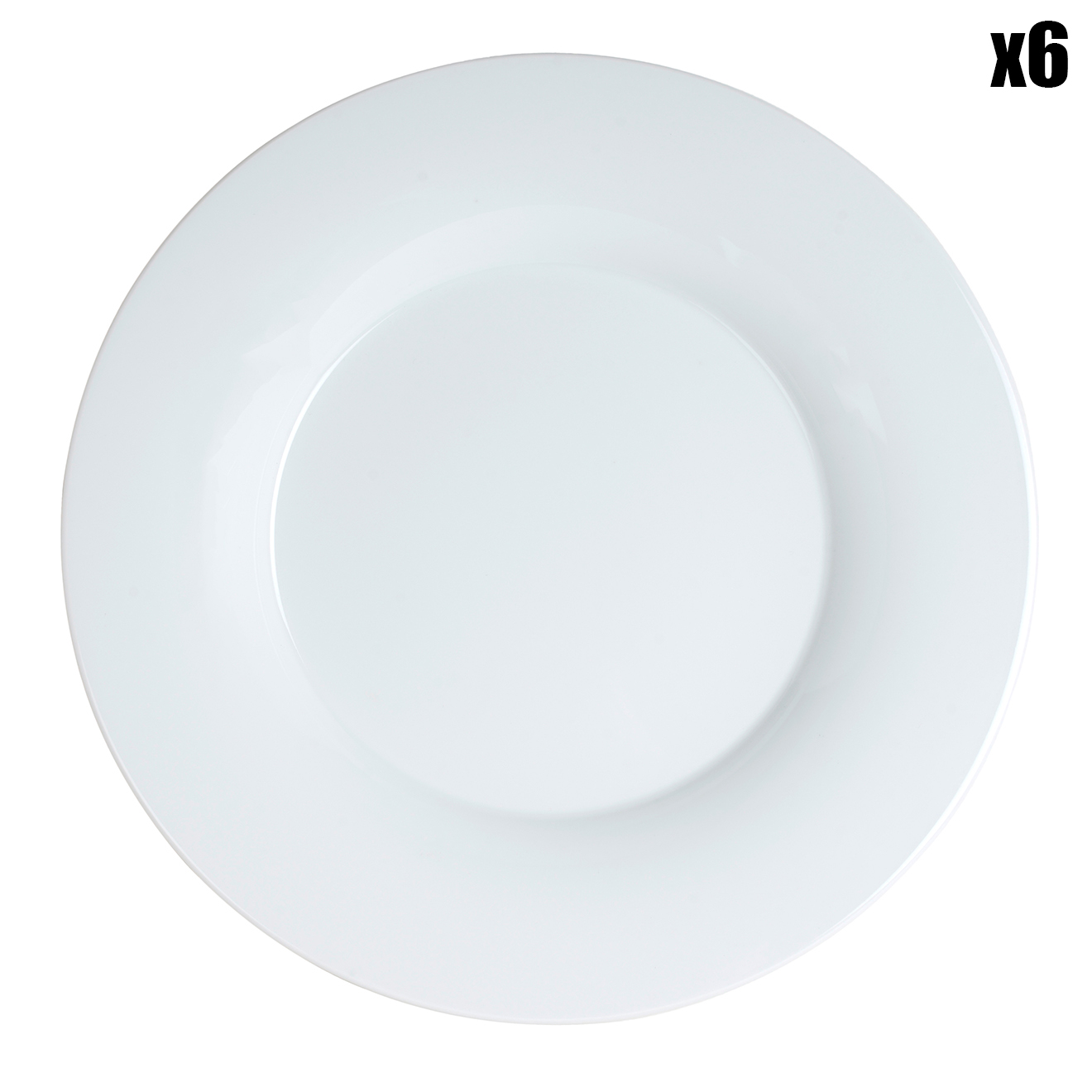 6 Assiettes plates Andy Blanc - 280X280X90 Cm