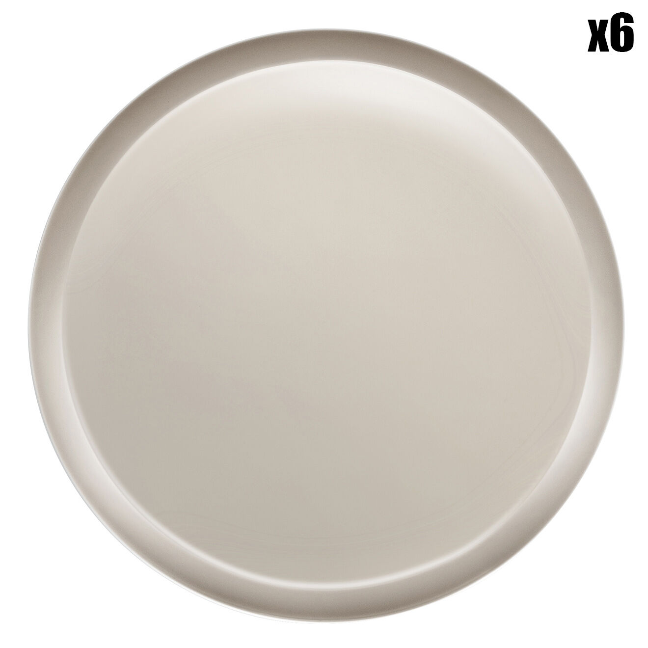 6 Assiettes plates Nomade Taupe