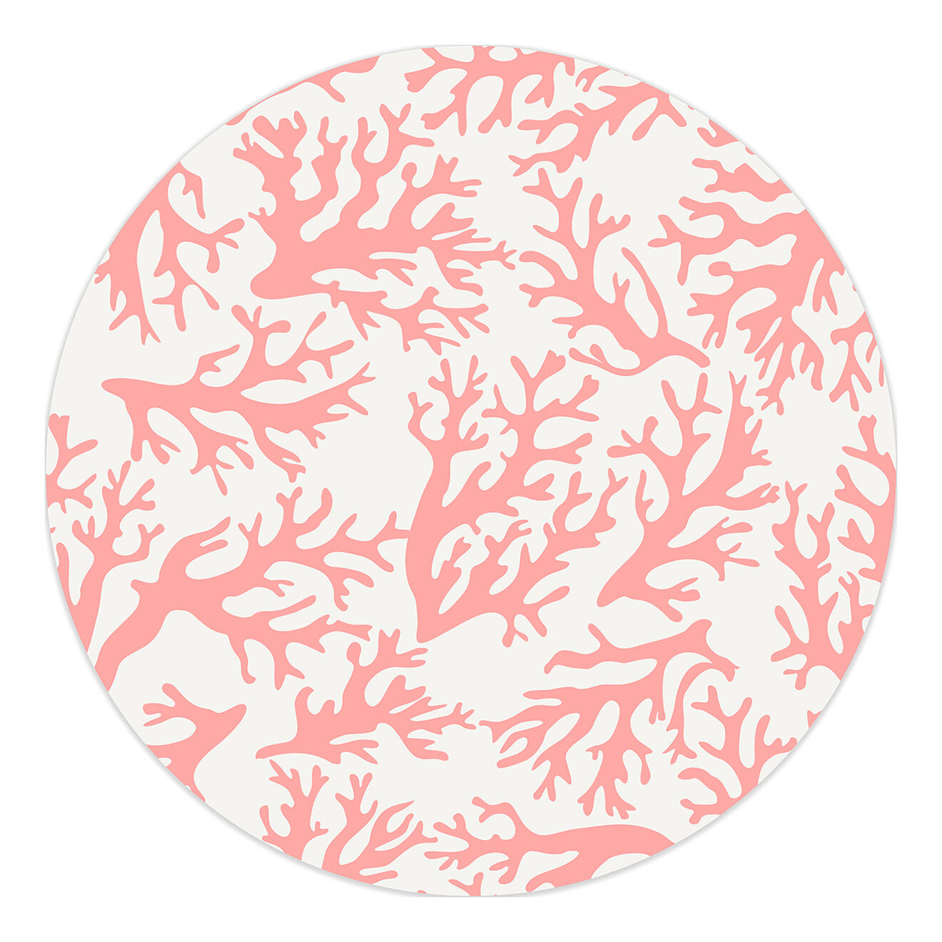 Tapis rond Coral rose/blanc - D.100 cm