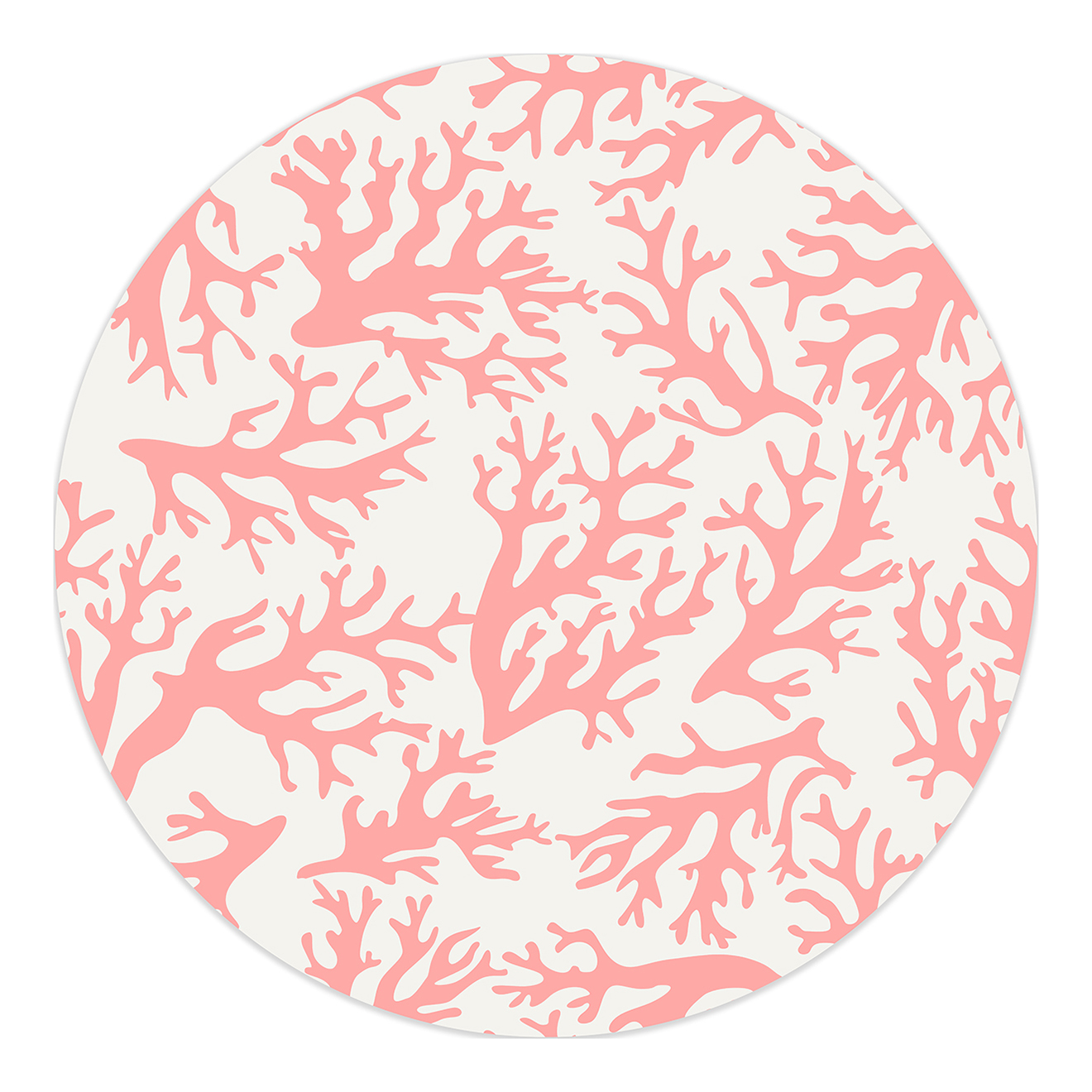 Tapis rond Coral rose/blanc - D.120 cm