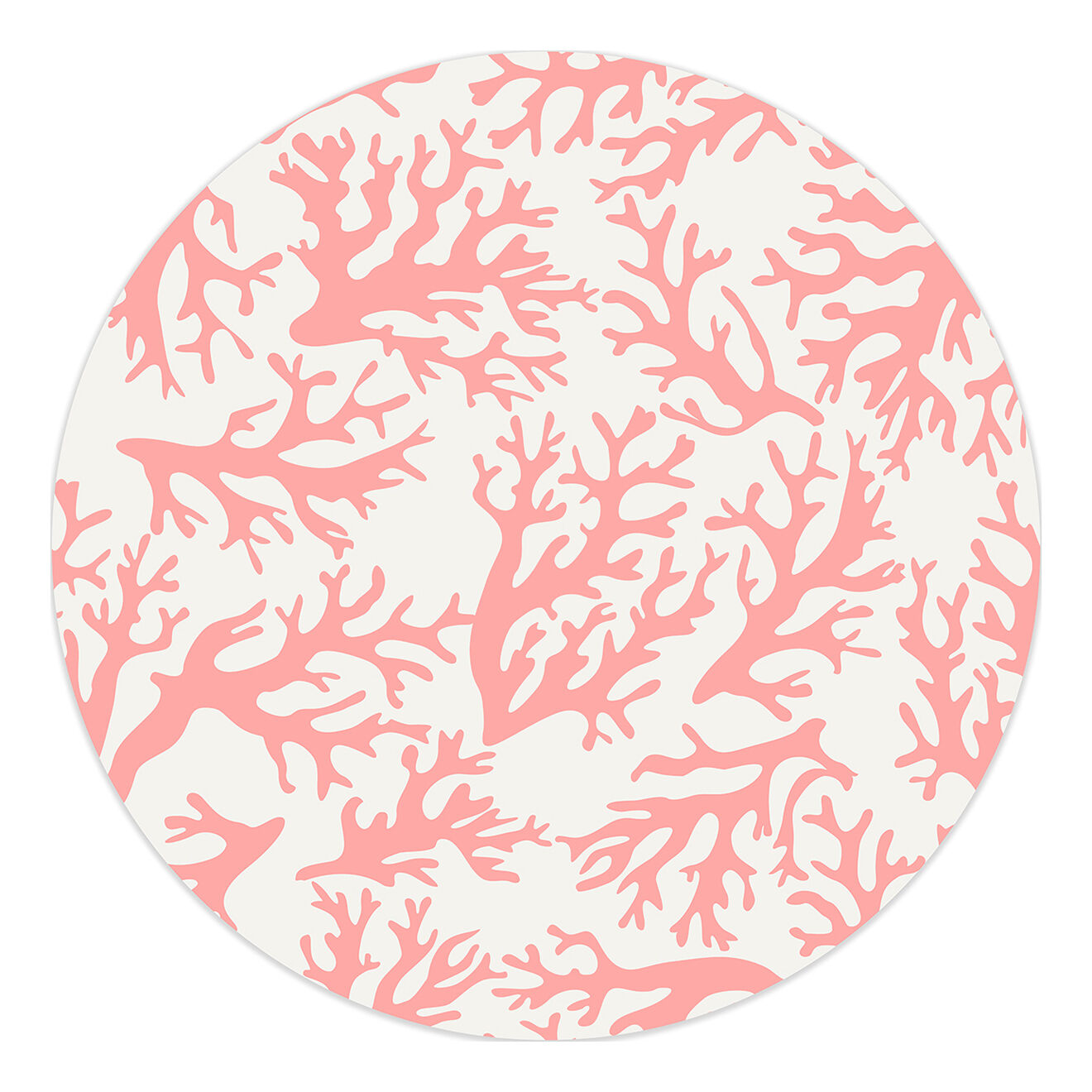 Tapis rond Coral rose/blanc - D.150 cm