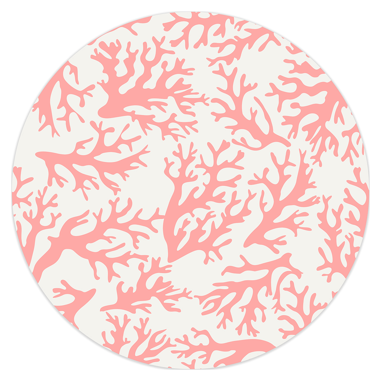 Tapis rond Coral rose/blanc - D.200 cm