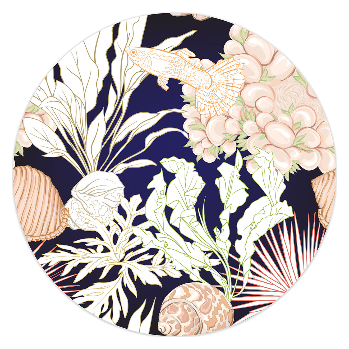 Tapis rond Bahamas multicolore - D.100 cm