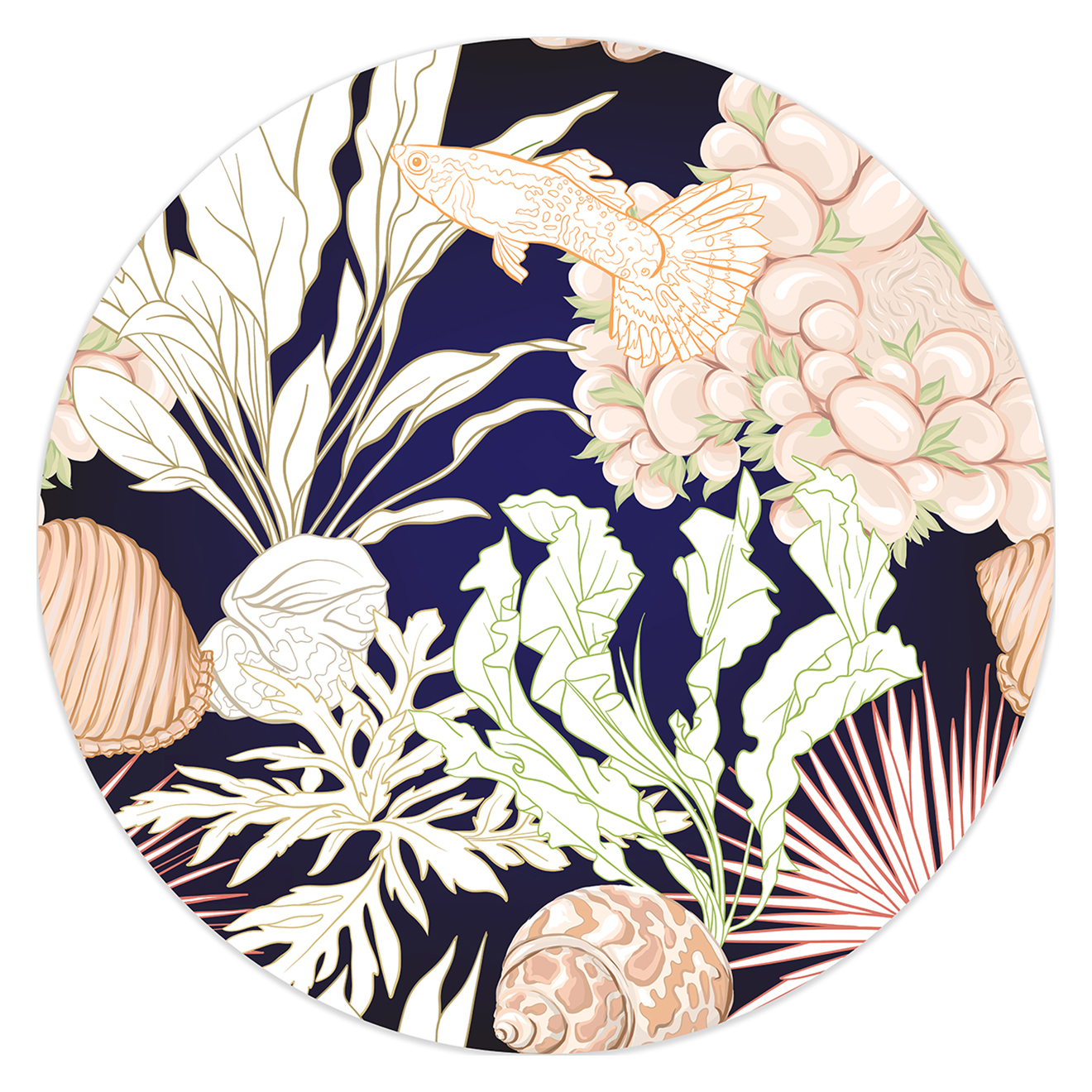 Tapis rond Bahamas multicolore - D.120 cm