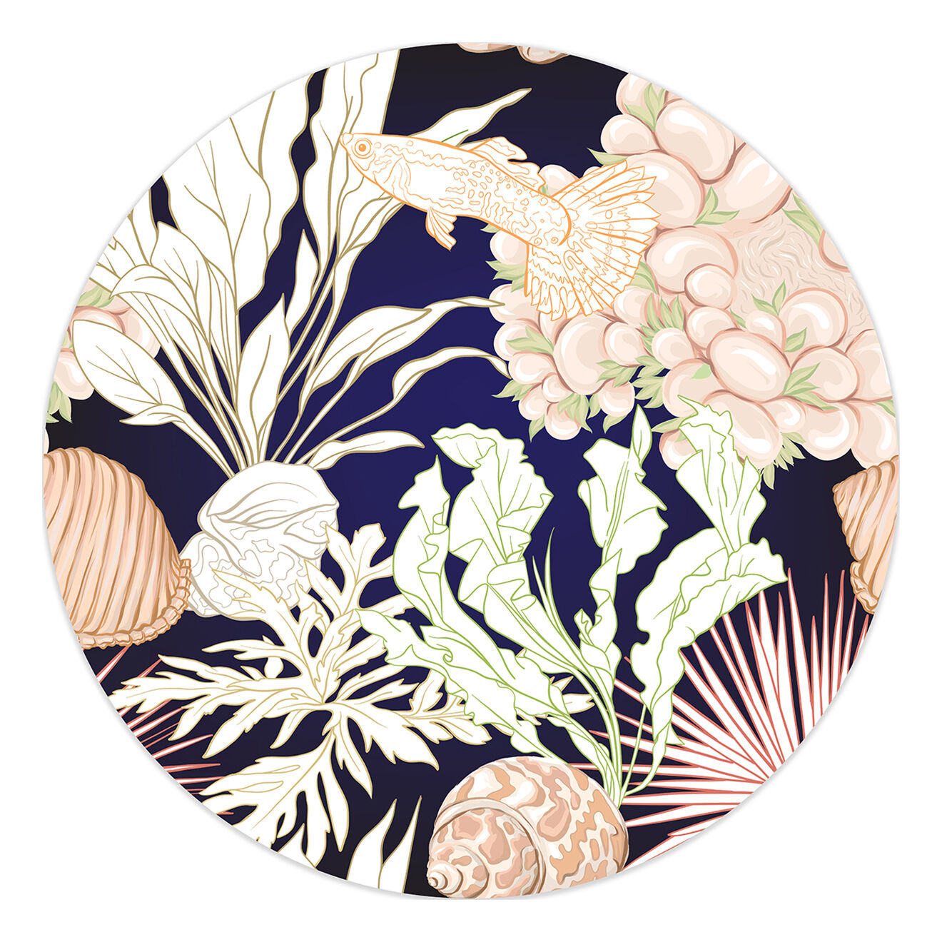 Tapis rond Bahamas multicolore - D.150 cm