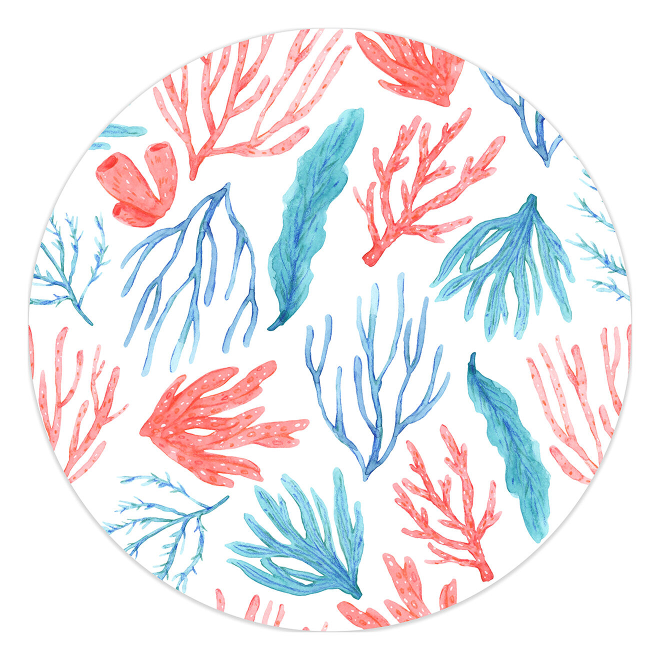 Tapis rond Mar Caribe rouge/bleu - D.100 cm