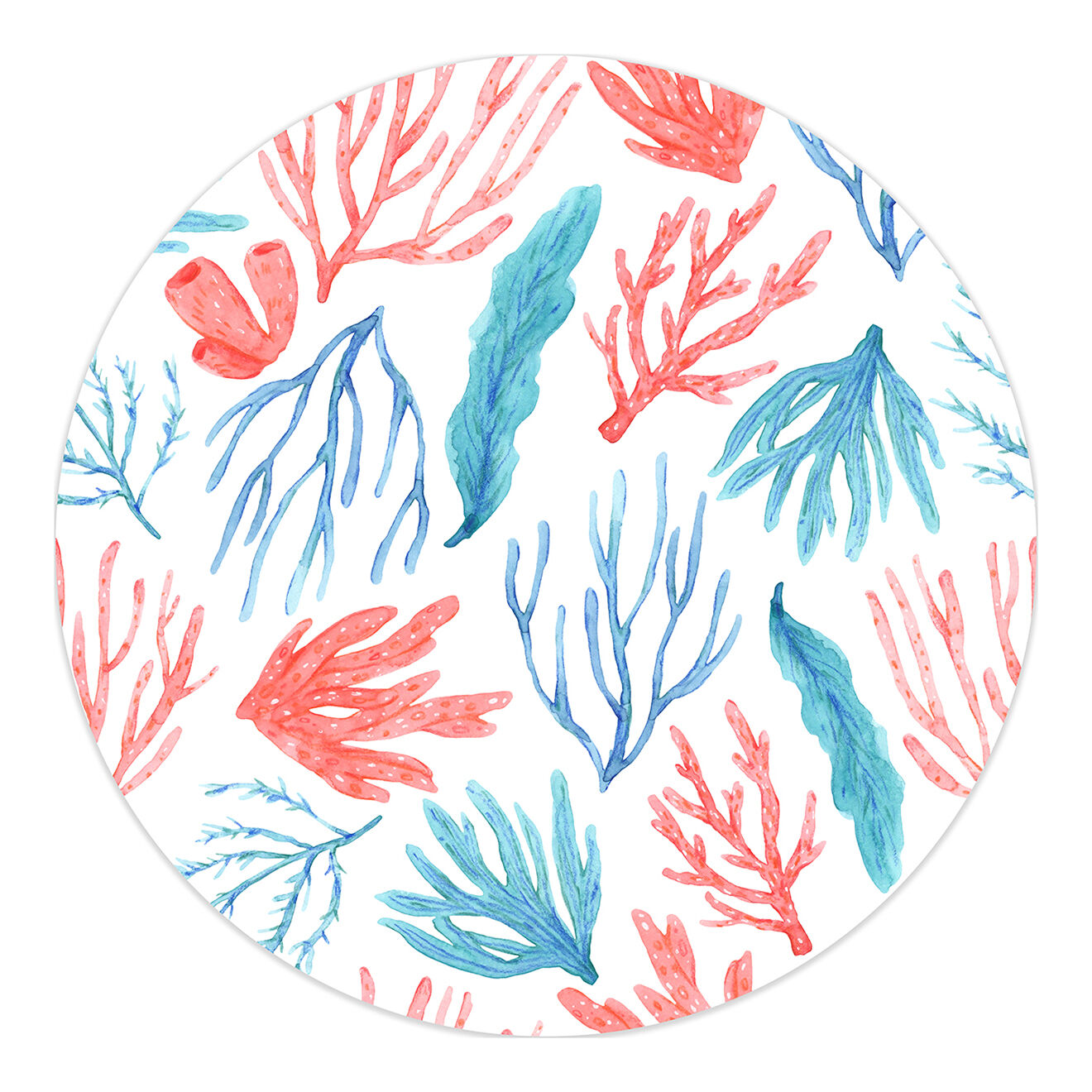 Tapis rond Mar Caribe rouge/bleu - D.120 cm