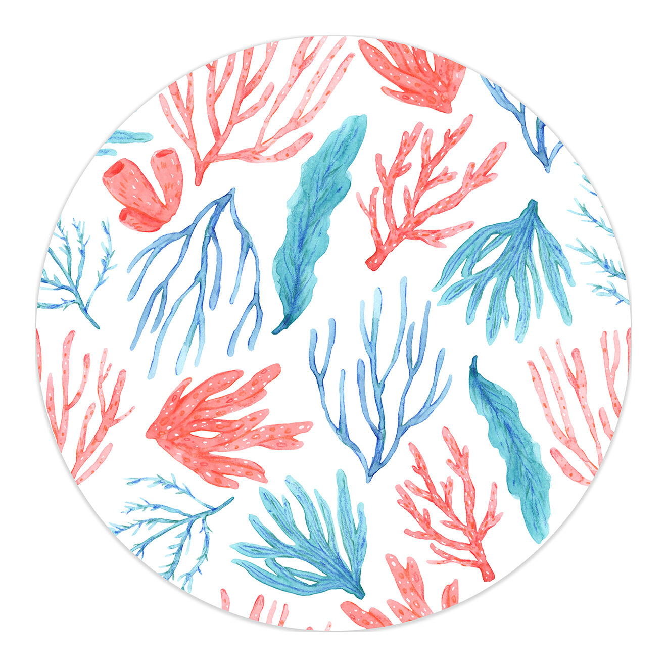 Tapis rond Mar Caribe rouge/bleu - D.200 cm