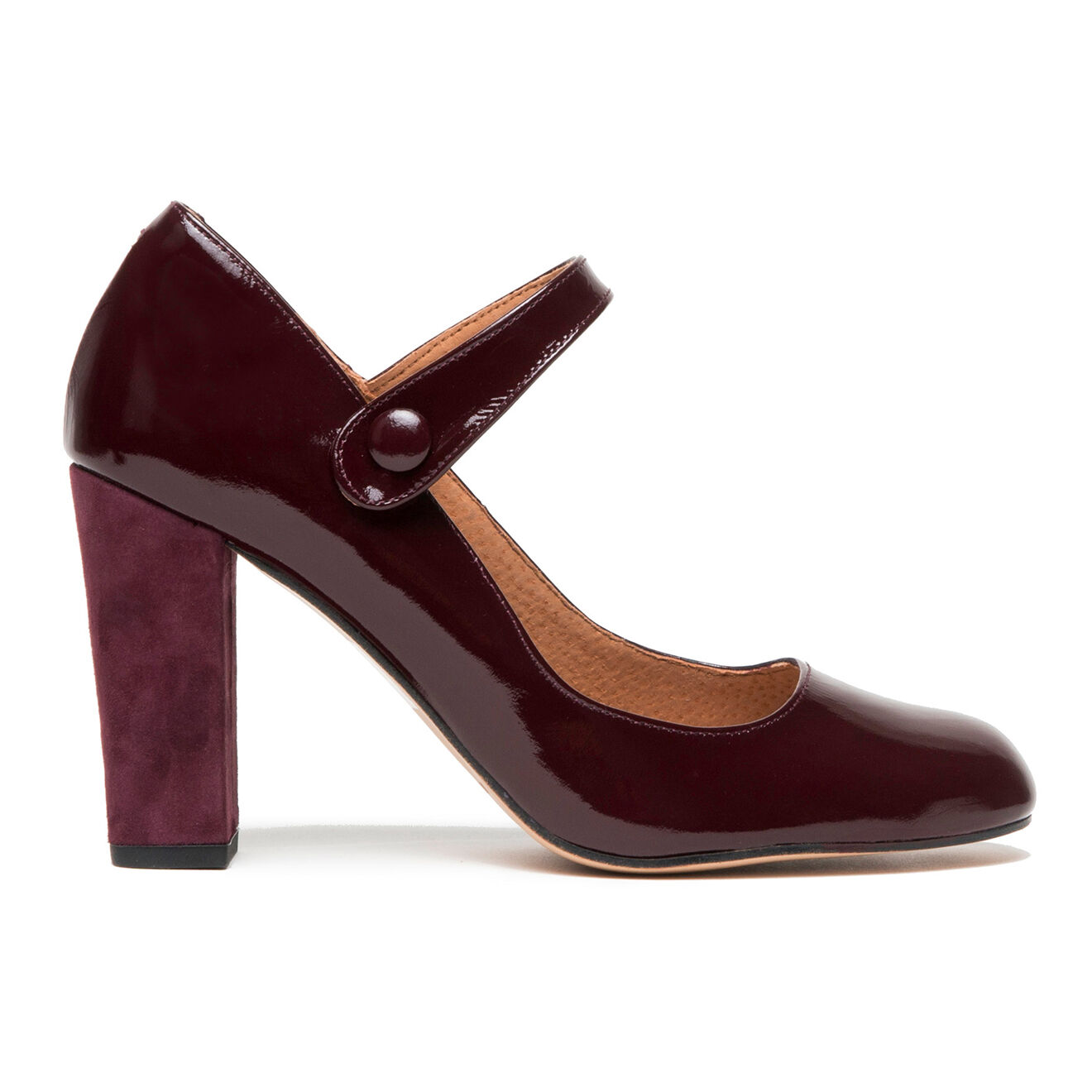 Babies en Cuir Julie bordeaux - Talon 8 cm