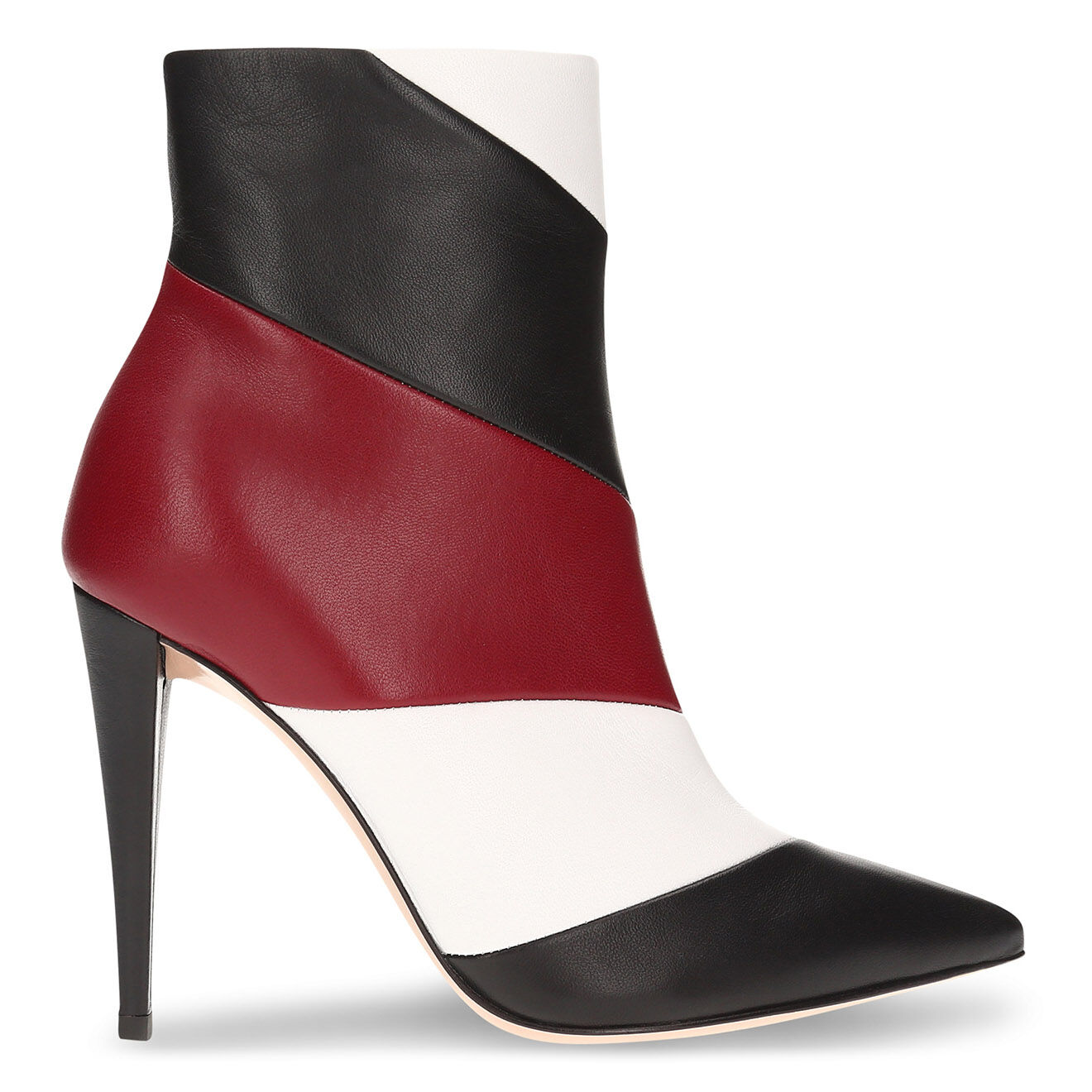 Boots en Cuir rouge/noir/blanc - Talon 10 cm