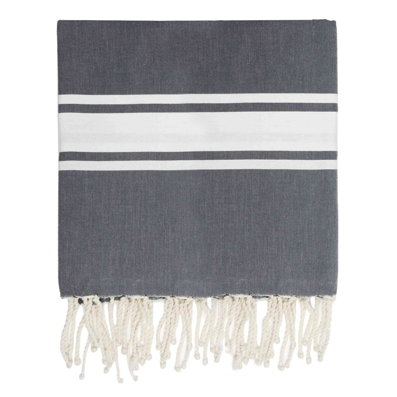 Fouta Famiglia XXL St Tropez Rayure Classique gris moyen - 200x200 cm