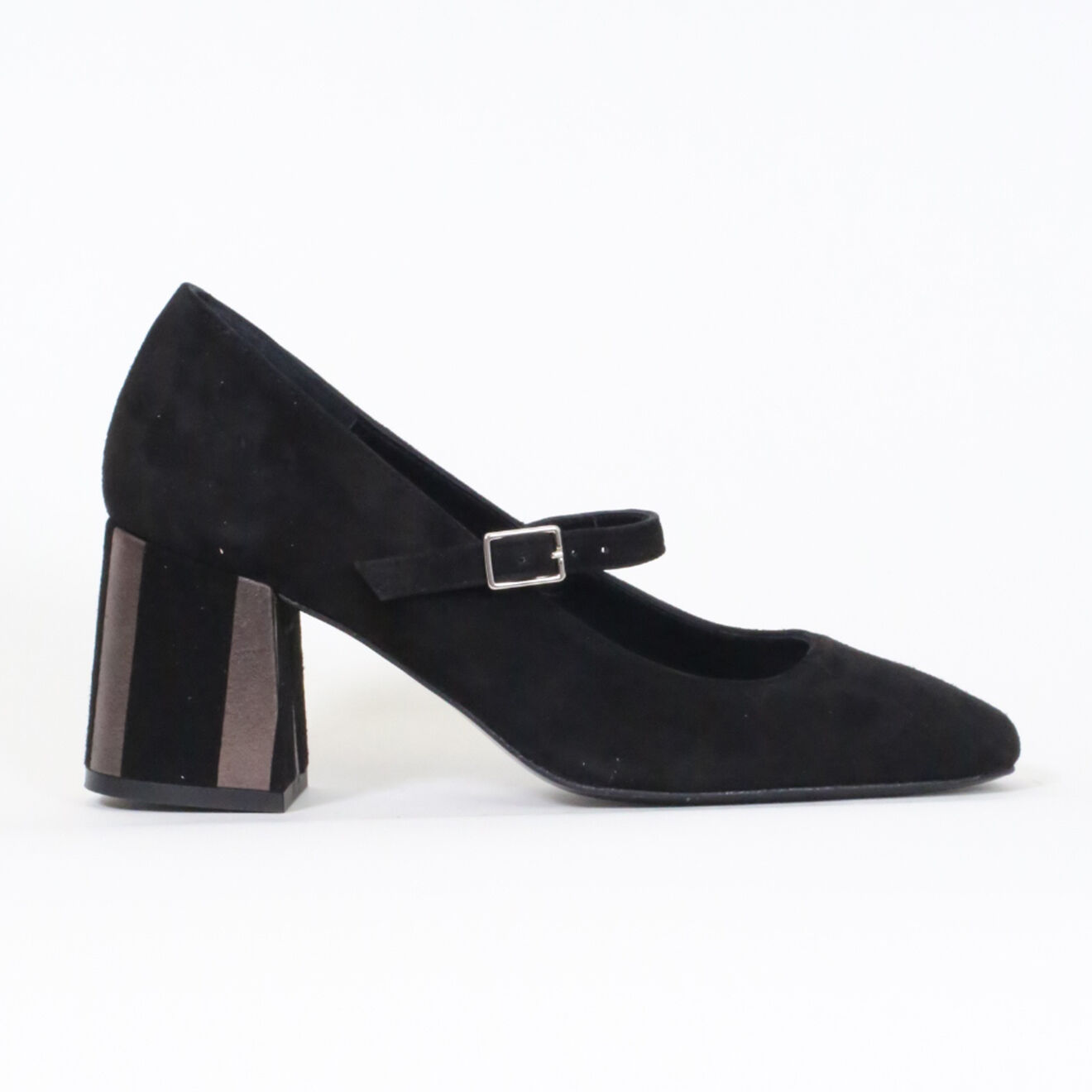 Babies en Velours de Cuir Rhonda noires - Talon 6.5 cm