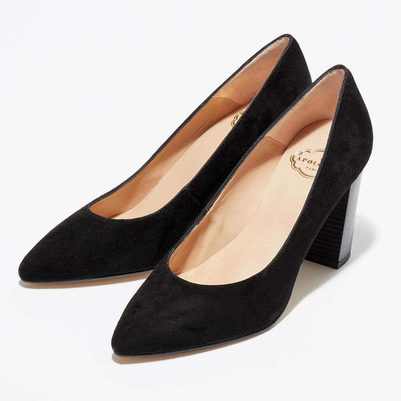 Trotters en Velours de Cuir noirs - Talon 8.5 cm