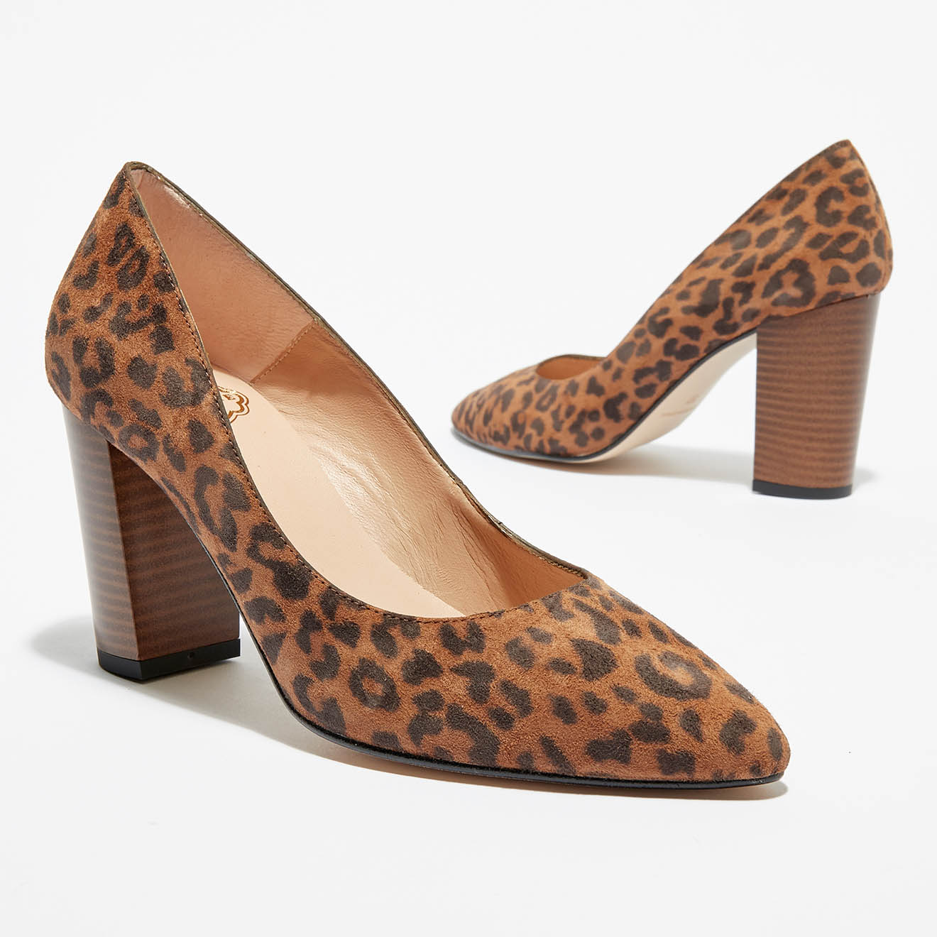 Escarpins en Velours de Cuir léopard - Talon 8.5 cm