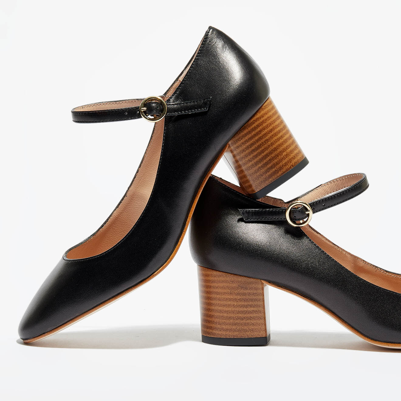 Babies en Cuir noires - Talon 5.5 cm